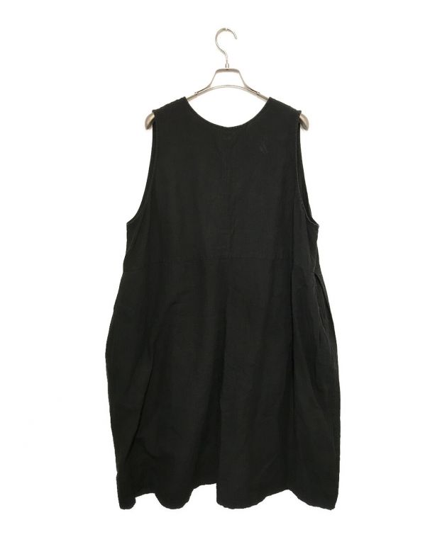 y.a.mブラックリネンバックVネックノースリーブワンピース nest Robe