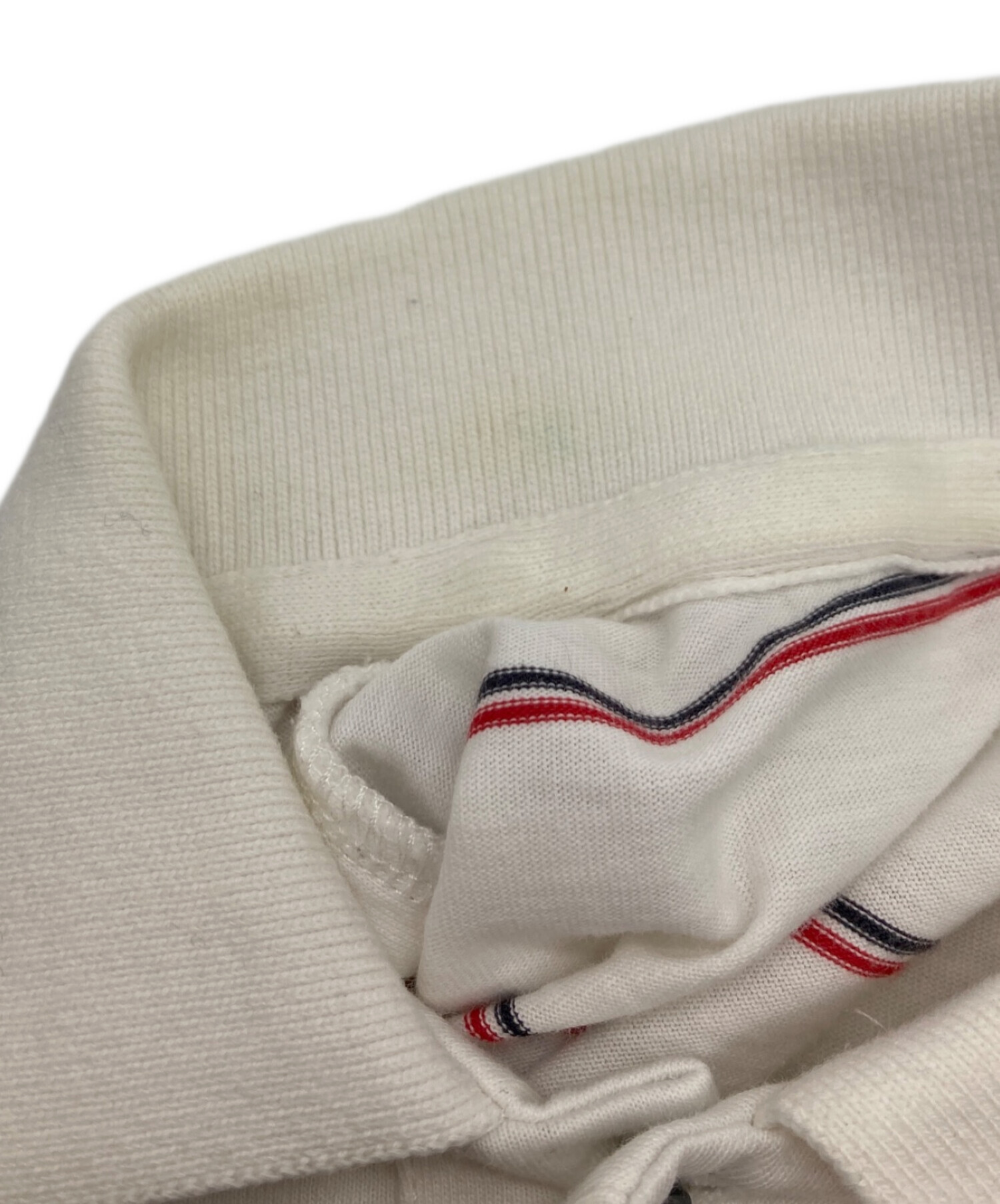 中古・古着通販】MONCLER (モンクレール) ボーダーポロシャツ ホワイト 