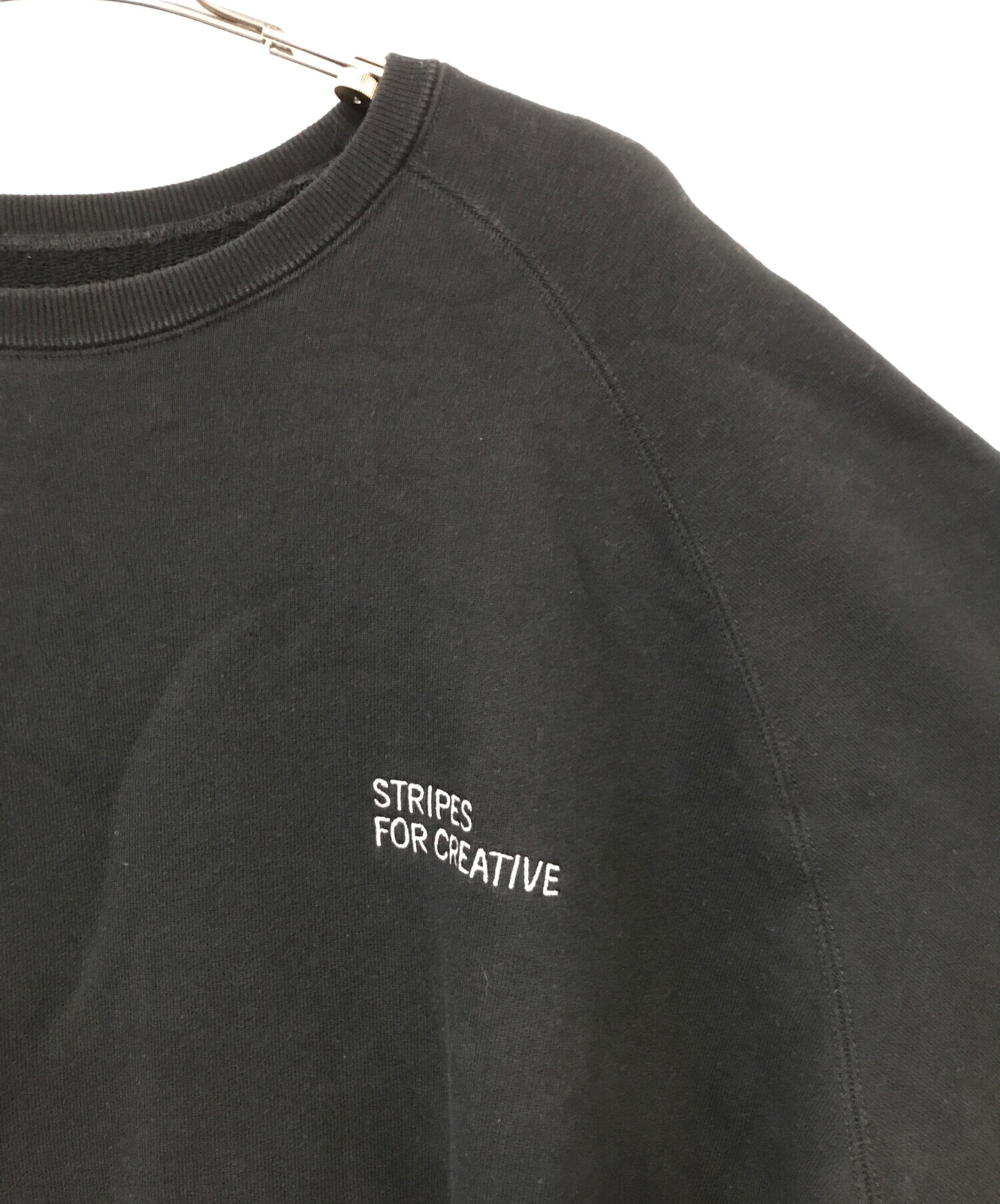 【新品】sculptor ストライプ スウェット 黒 フリー SCULPTOR ストライプビンテージスウェット ブラック 【公式通販】