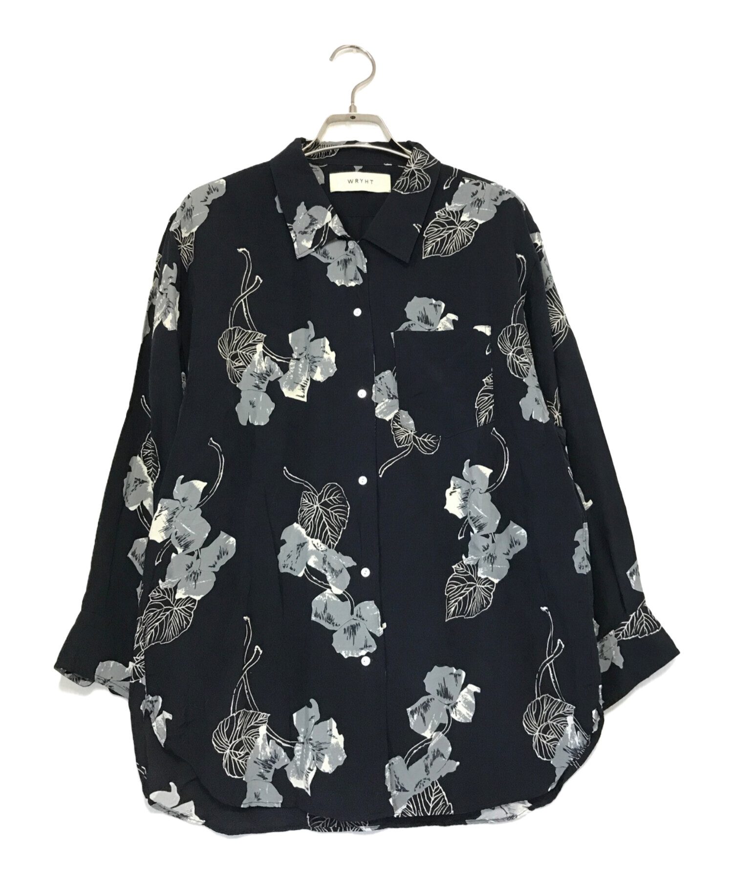 中古・古着通販】WRYHT (ライト) FLOWER PRINT SHIRTS ネイビー サイズ 