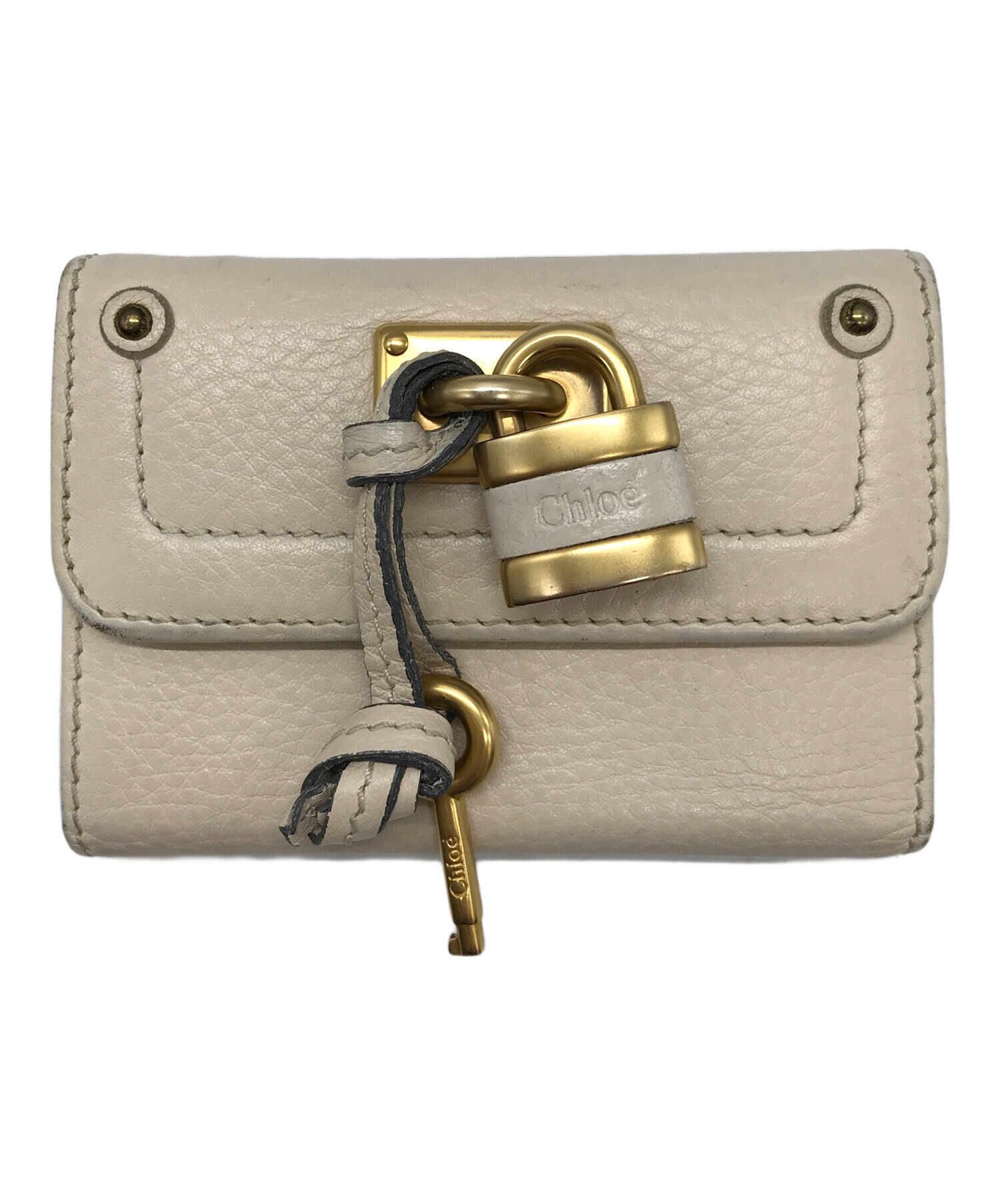 中古・古着通販】Chloe (クロエ) 3つ折り財布 ベージュ｜ブランド 