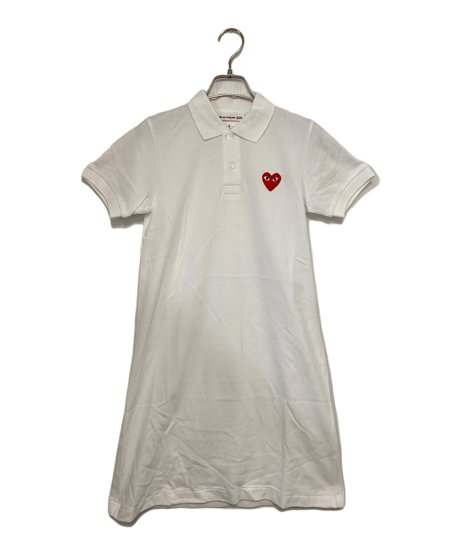 COMME des GARÇONS GIRL ホワイトポロシャツ ワンピース M 中古・古着通販】COMME des GARCONS GIRL (コムデギャルソンガール
