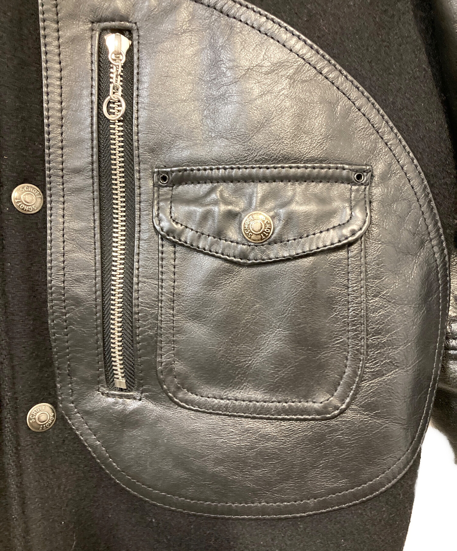 Schott レザー　切り替え　ジャケット　ショット　レザージャケット　Dポケ 楽天市場】【ポイント10倍】Schott ショット D-POCKET RIDERS ダブル