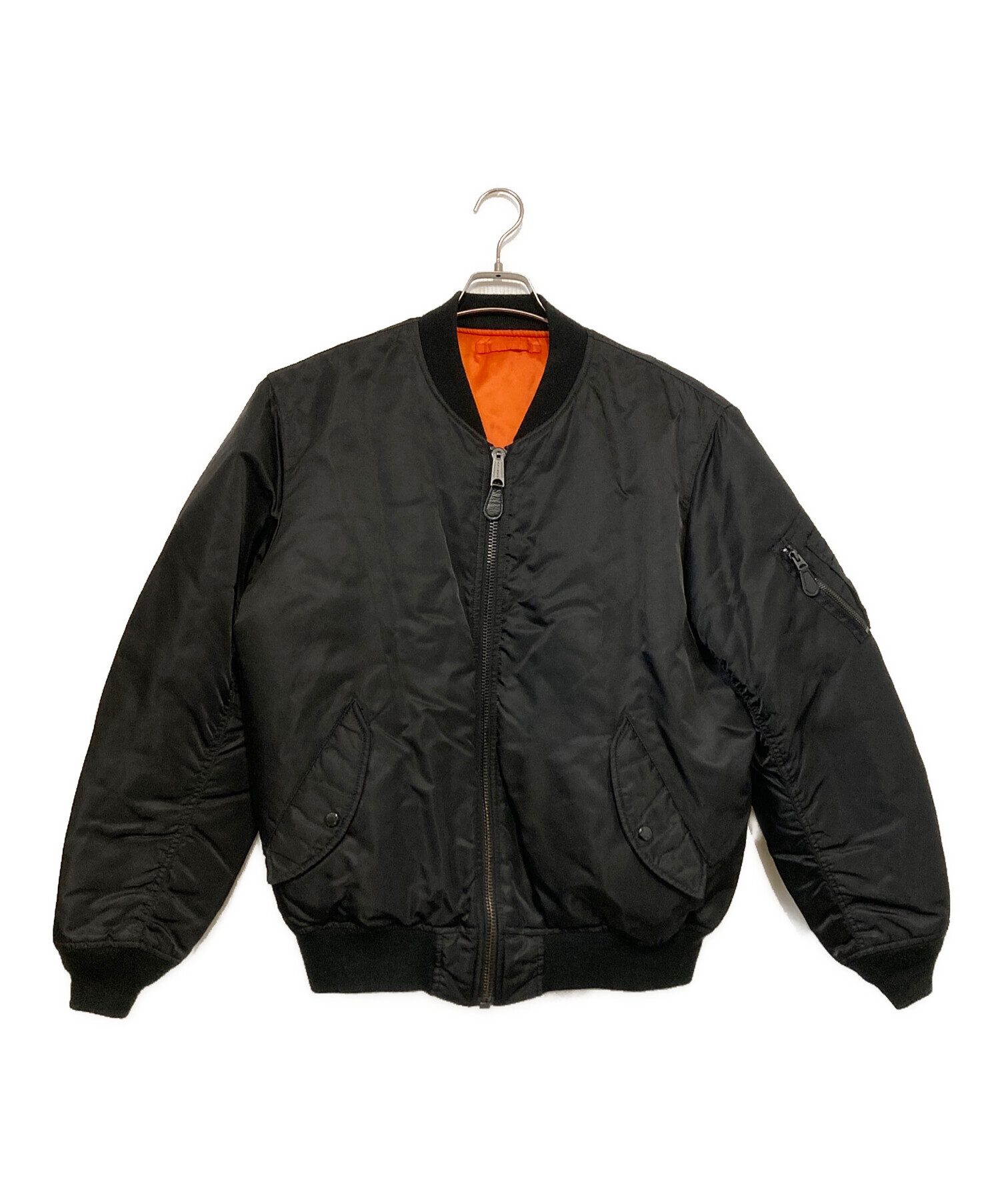AVIREX フライトジャケット ブラックオレンジ 中古・古着通販】AVIREX (アヴィレックス) フライトジャケット