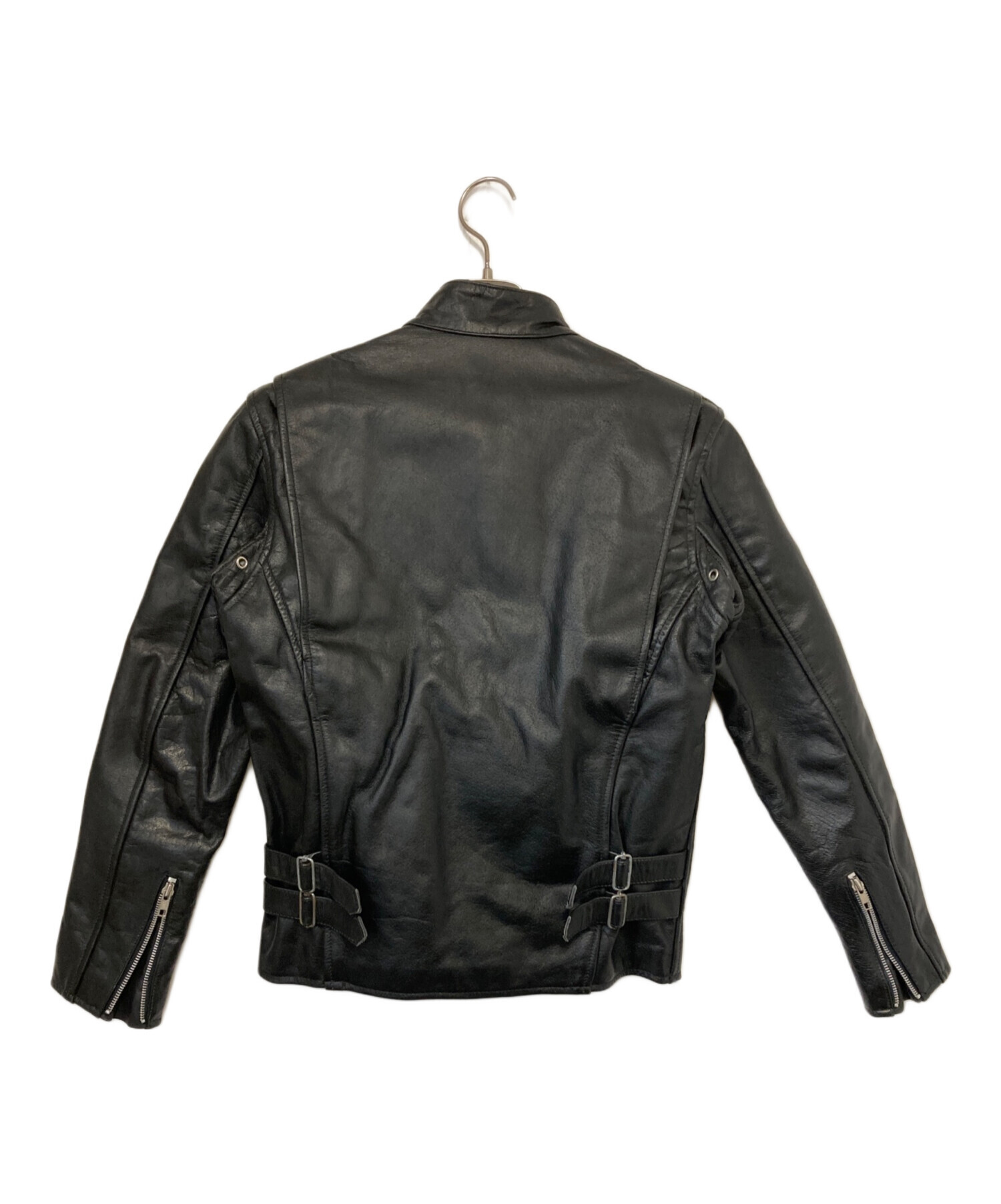 【希少サイズ】ホーンワークス 本革バッファロー シングルライダース 3L 黒 中古・古着通販】HORN WORKS (ホーンワークス) バッファローレザー