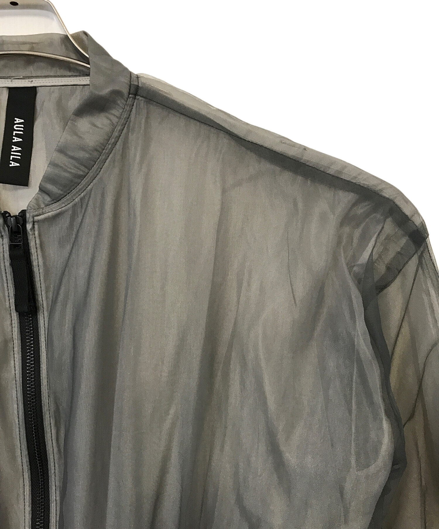中古・古着通販】AULA AILA (アウラアイラ) SHEER BLOUSON グレー