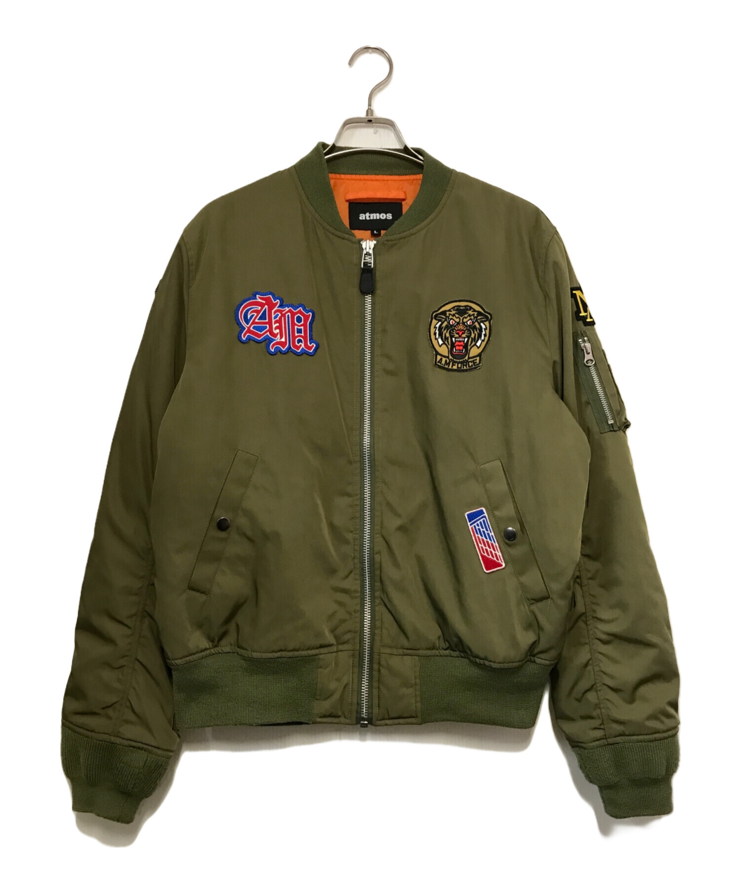 中古・古着通販】ATMOS (アトモス) MA-1ジャケット カーキ サイズ:L 