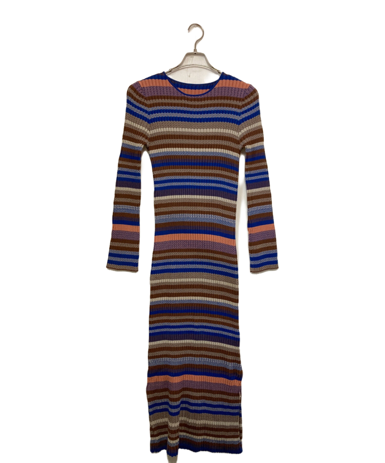 Ameri VINTAGE MULTI BORDER KNIT DRESS