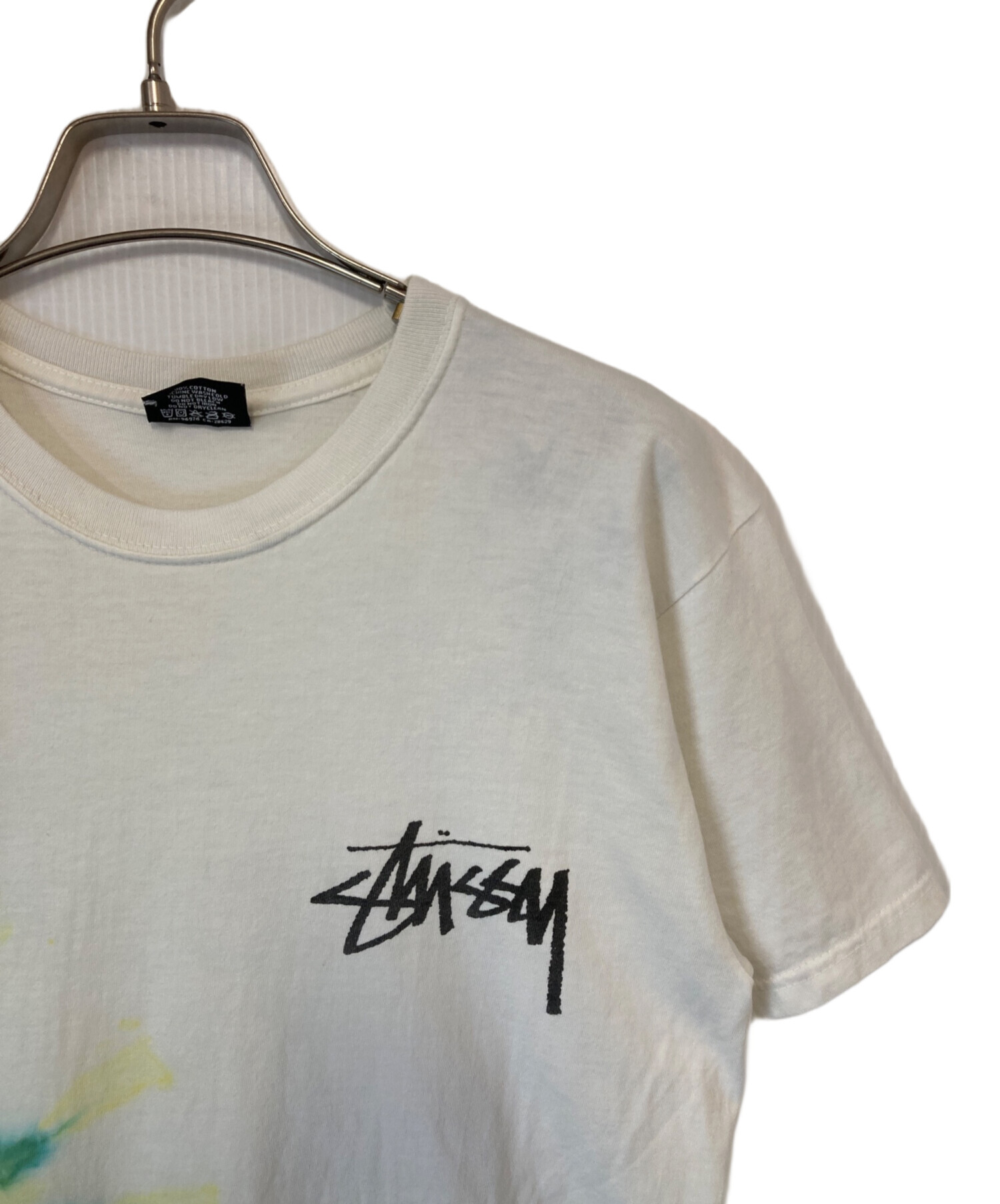 中古・古着通販】stussy (ステューシー) Tシャツ グリーン×ホワイト