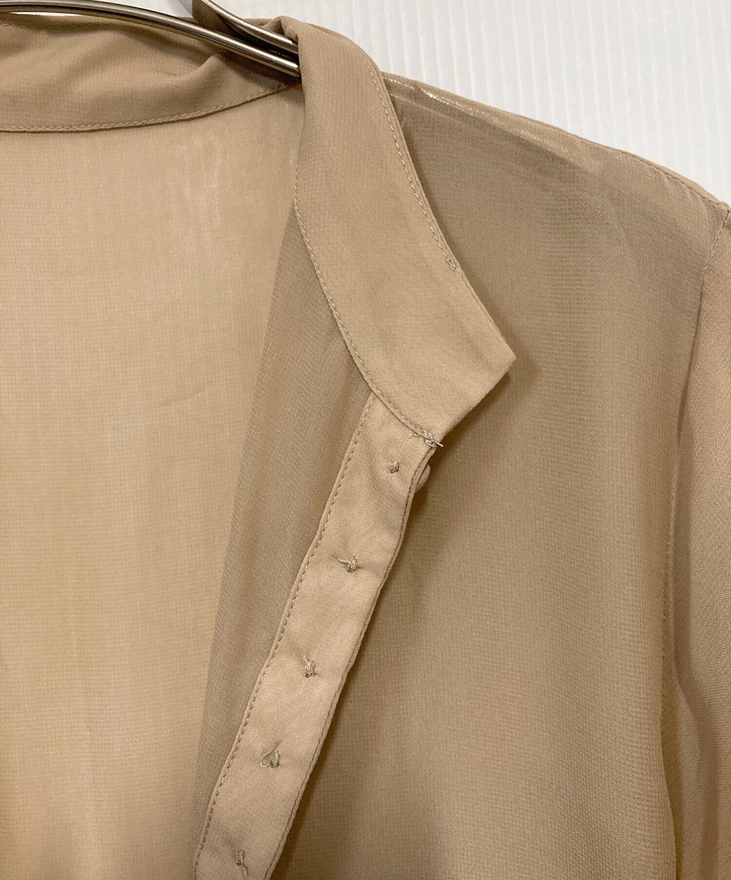 AMERI シアーシャツ 茶 中古・古着通販】AMERI (アメリ) SHEER LAYERED SHIRT TOP / ニット