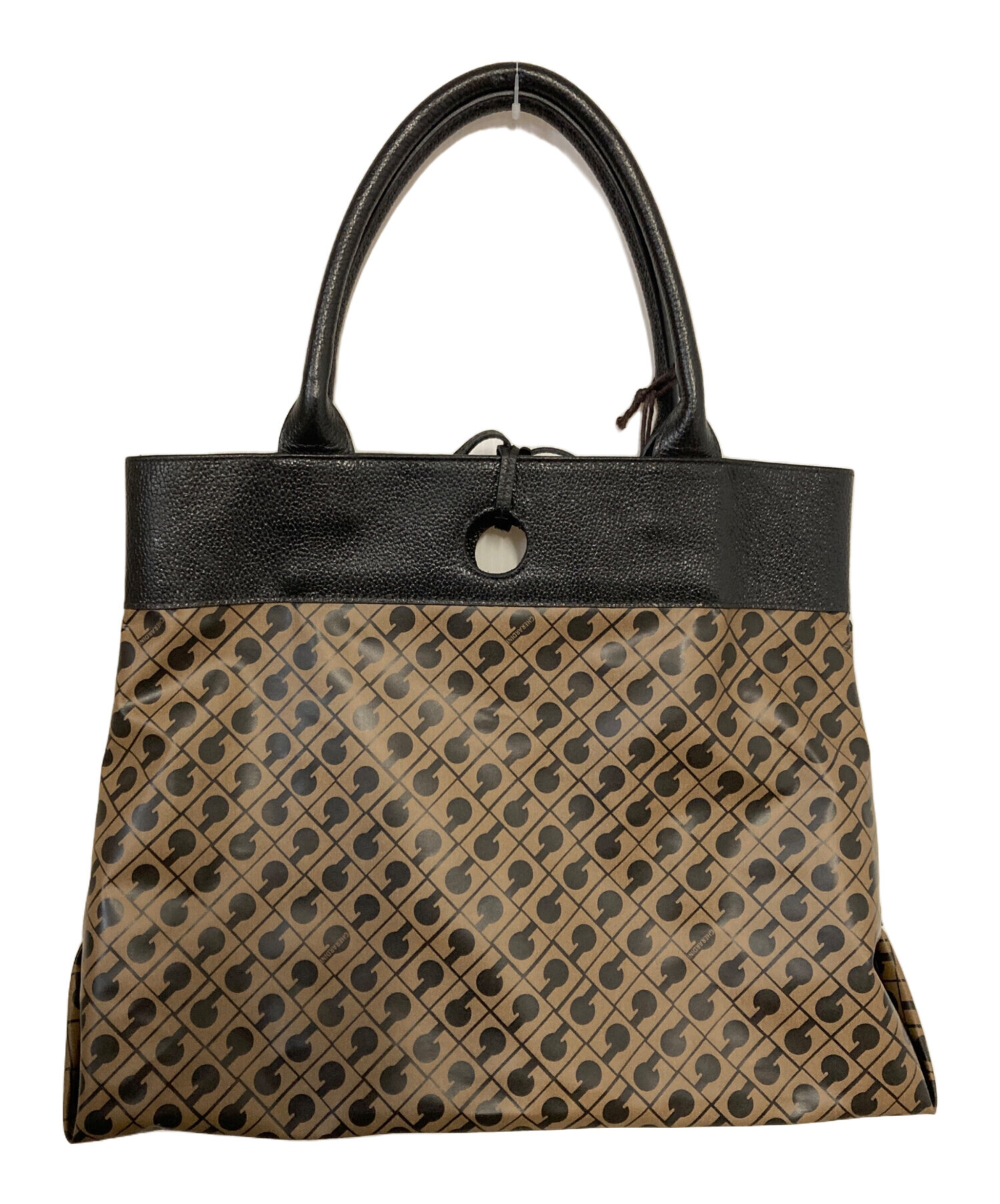 美品★GHERARDINI トートバッグ ブラウン/ターコイズ GHERARDINI ゲラルディーニ SOFTY ソフティ 軽量 ミニ ハンドバッグ