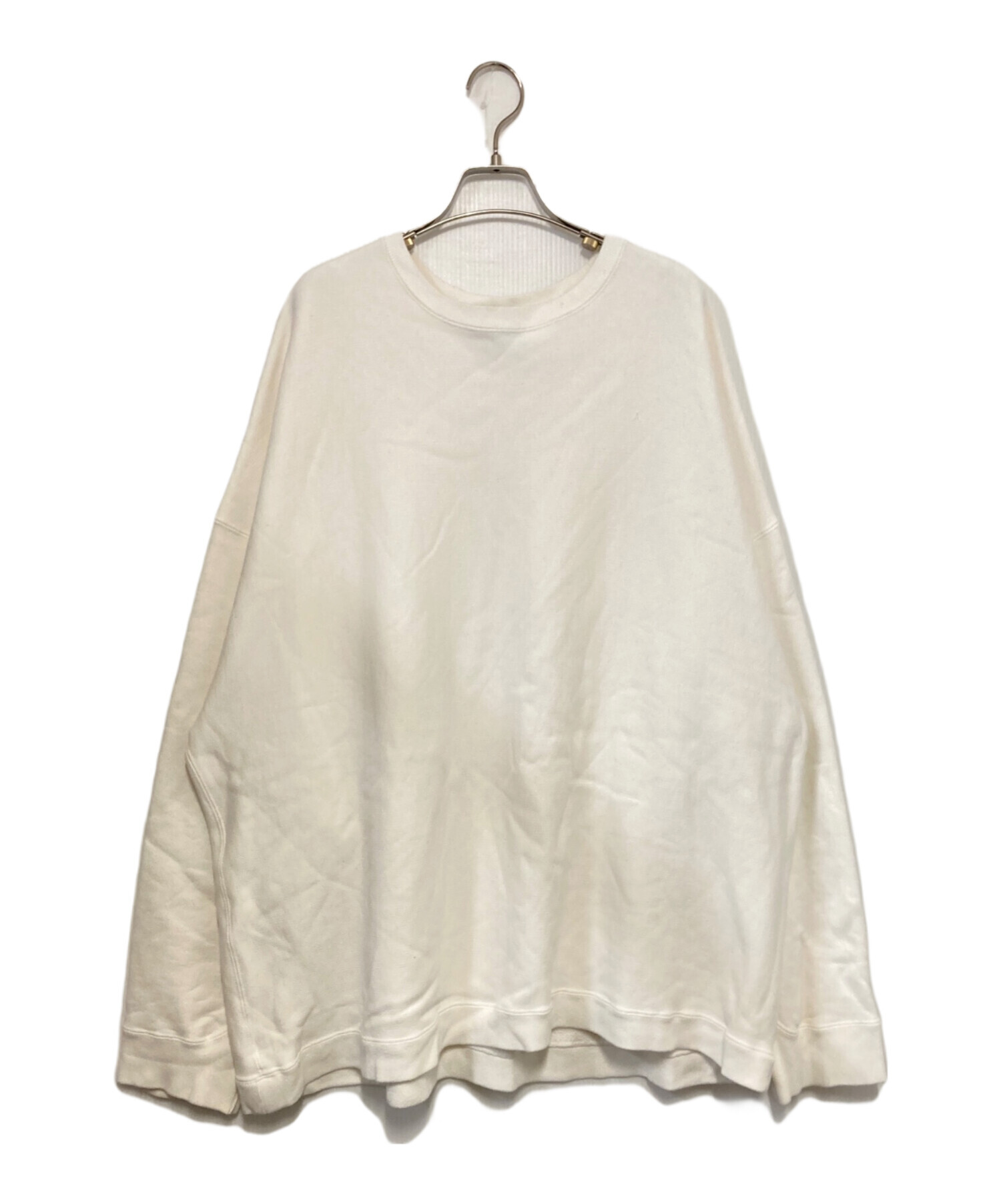 ATON エイトン SUVIN GARMENT DYE CREWNECK PULLOVER ビッグシルエット スウェット トレーナー KKAGBW0101 4 ホワイト  レディース 古着 中古 USED 中古・古着通販】ATON (エイトン) SUVIN GARMENT DYE CREWNECK
