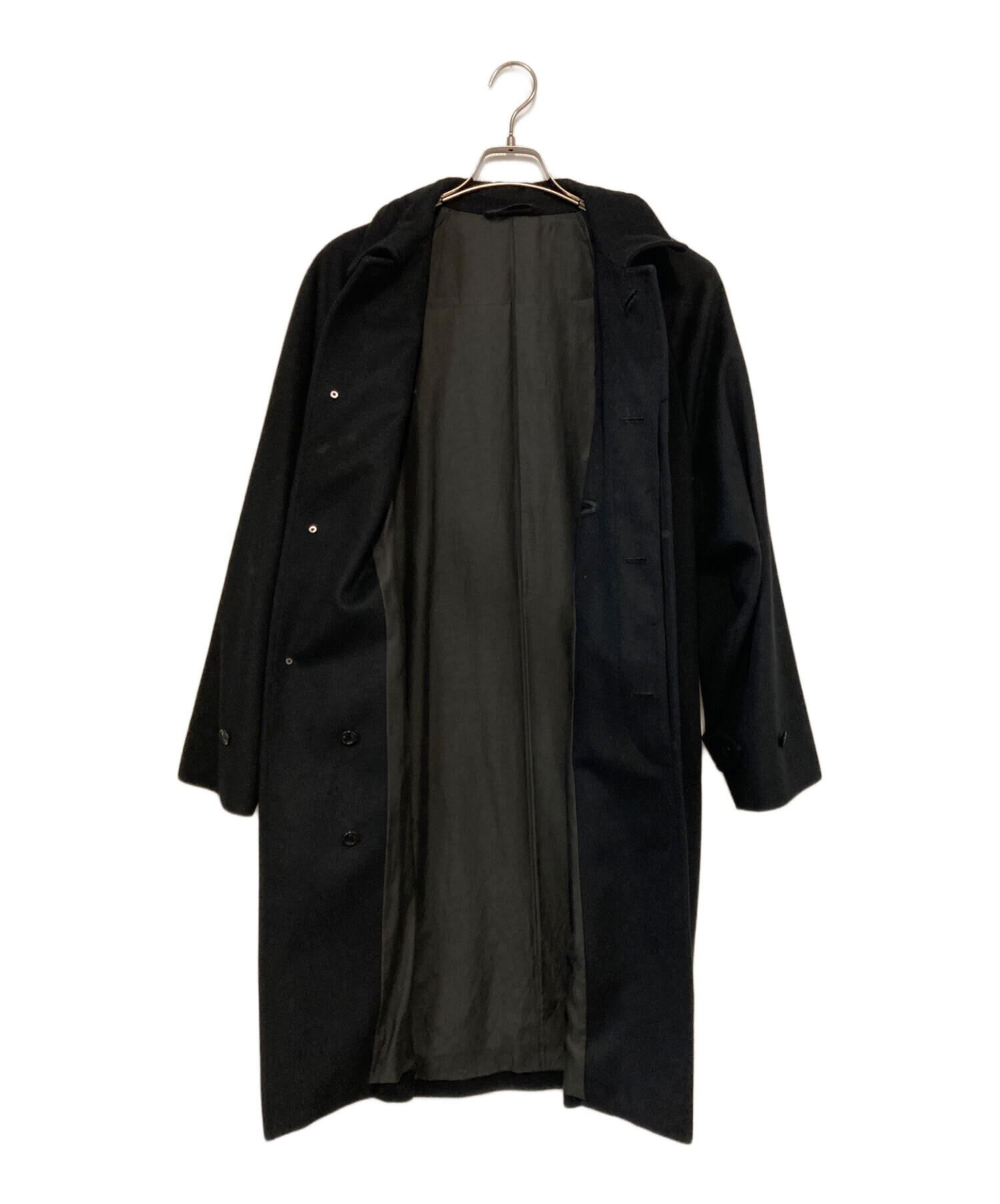 nestrobe confect ウールカシミア ステンカラーコートブラック