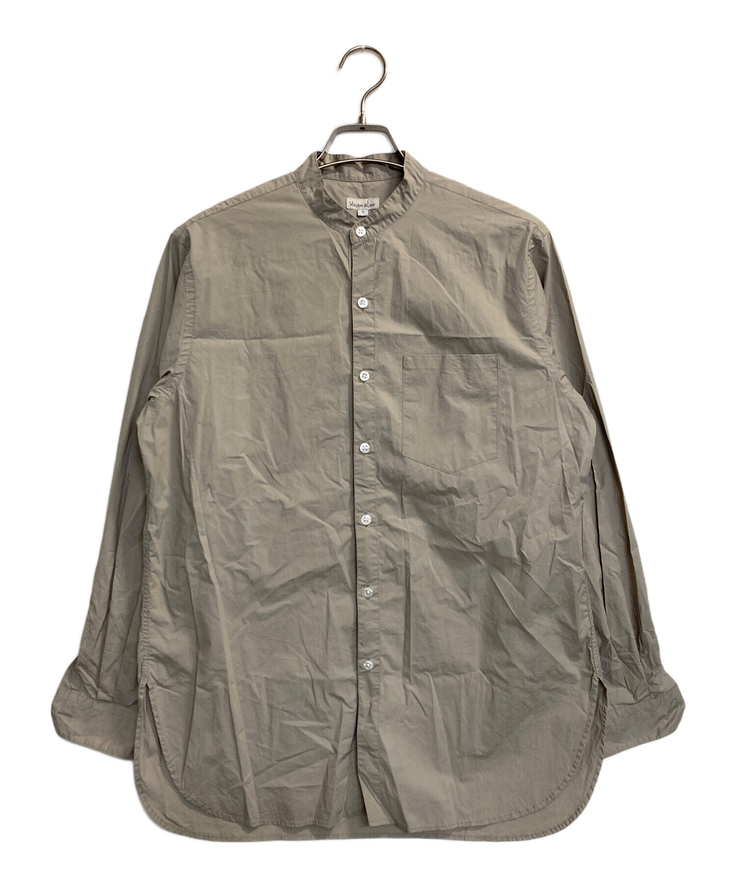 STEVEN ALAN (スティーブンアラン) バンドカラーシャツ ベージュ サイズ:S