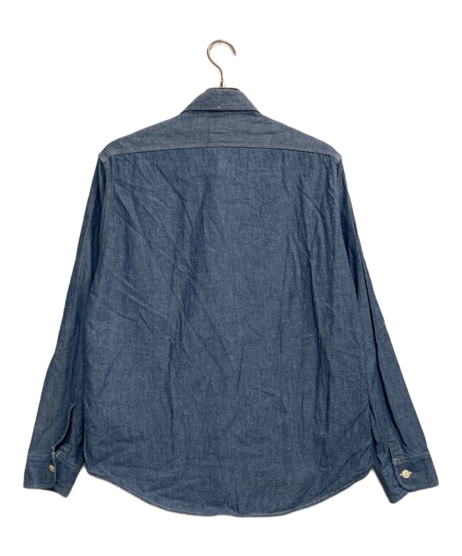 廃盤 USA製 SUGAR CANE ブルー シャンブレー ワーク シャツ M 中古・古着通販】SUGAR CANE (シュガーケーン) BLUE CHAMBRAY WORK