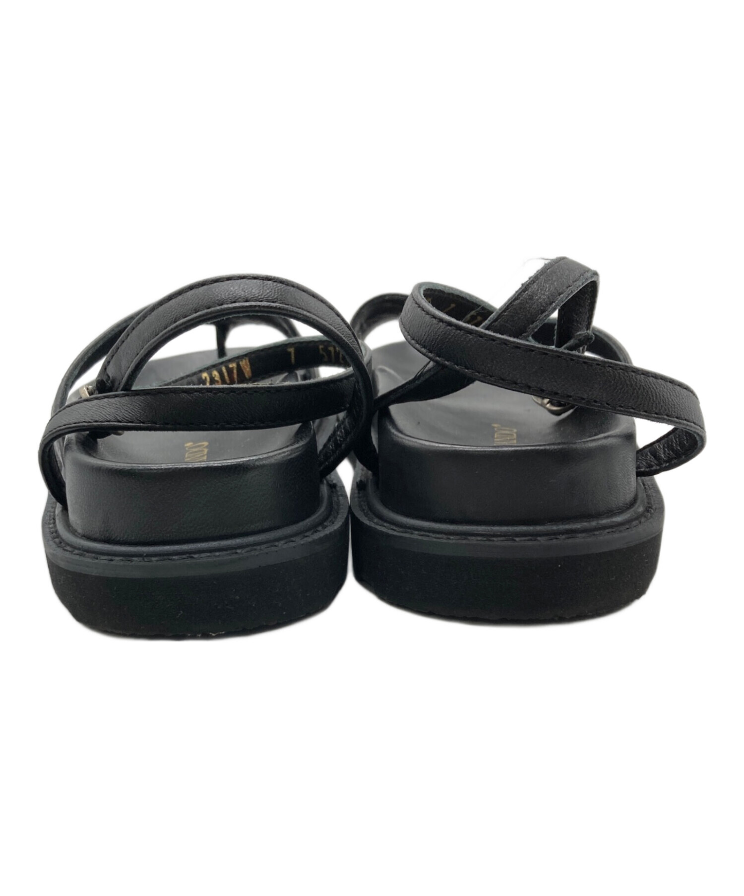 専用美品‼️カミナンドバックストラップ付きブラックサンダル26950円 中古・古着通販】Caminando (カミナンド) レザーストラップサンダル