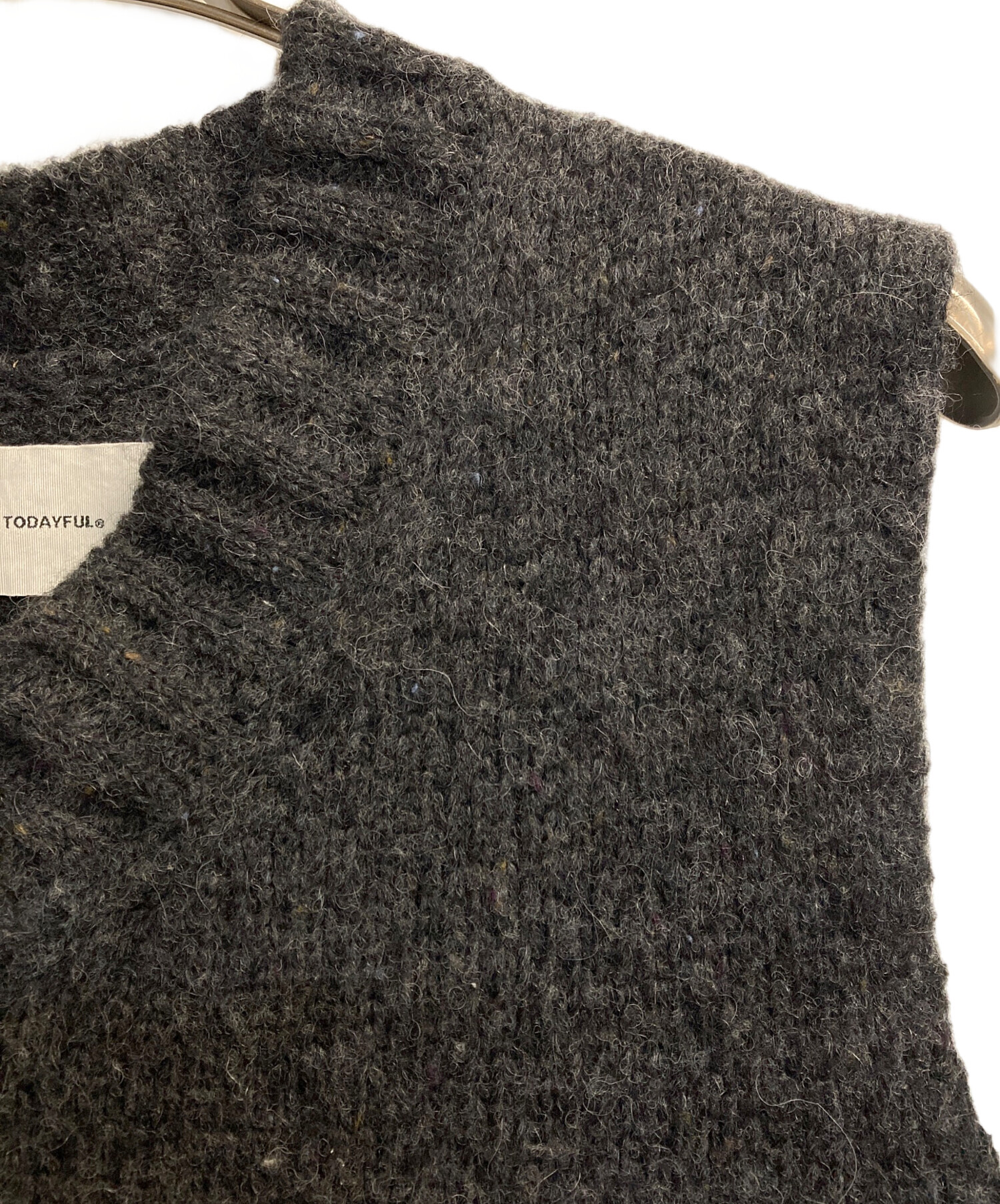 TODAYFUL Mottle Yarn Knit Vest ダークグレー TODAYFUL 【即納】 トゥデイフル Mottle Yarn Knit Vest モトル