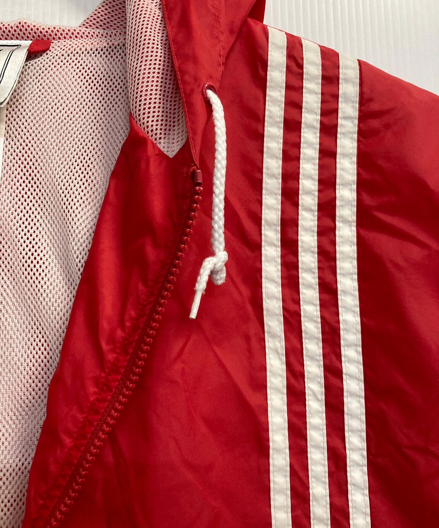中古・古着通販】adidas (アディダス) アノラックパーカー レッド 
