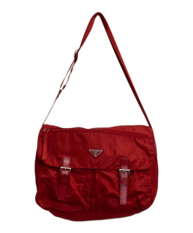 中古・古着通販】PRADA (プラダ) ナイロンショルダーバッグ レッド