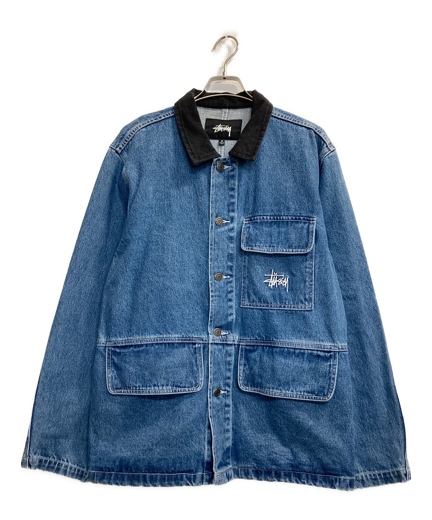 F*!様 中古古着 STUSSY Denim Chore Coat Mサイズ 中古・古着通販】stussy (ステューシー) Denim Chore Coat インディゴ