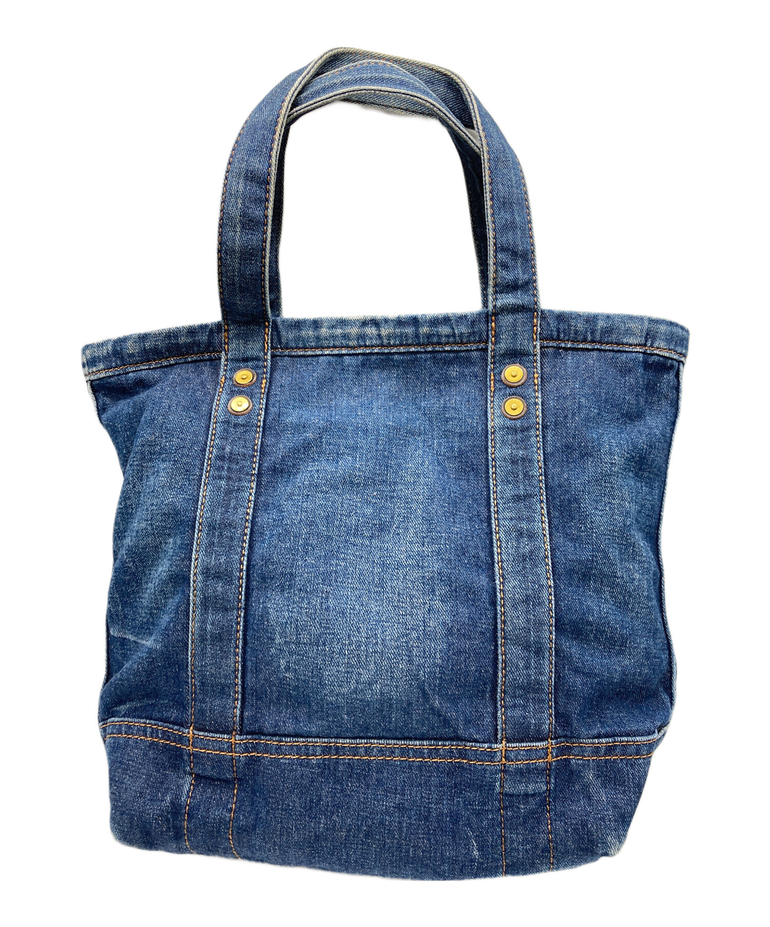 ポロラルフローレン 114 ミニトートバッグ デニム ポニー 肩掛け 中古・古着通販】POLO RALPH LAUREN (ポロ・ラルフローレン) デニム