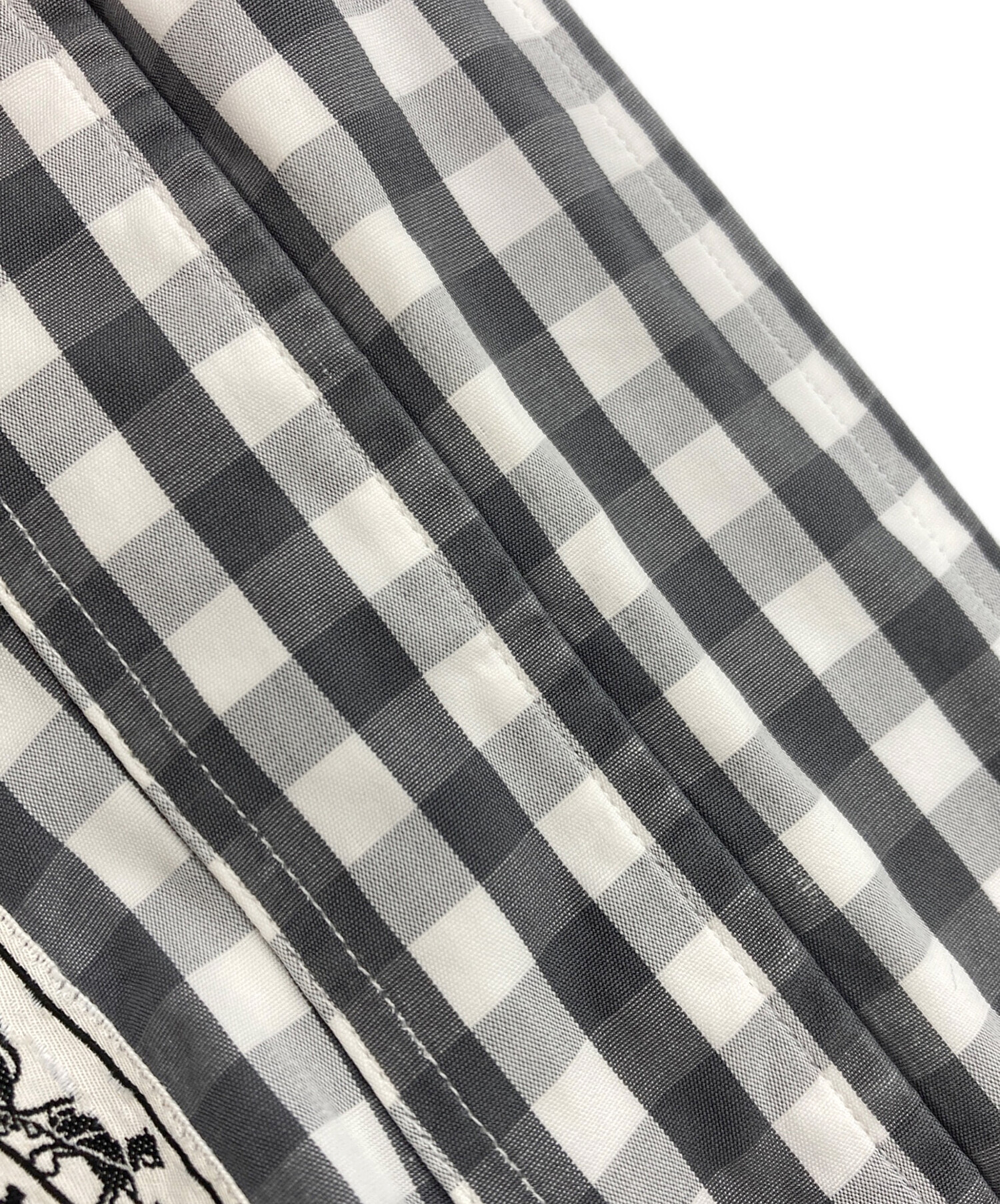 中古・古着通販】HERMES (エルメス) ギンガムチェックシャツ グレー