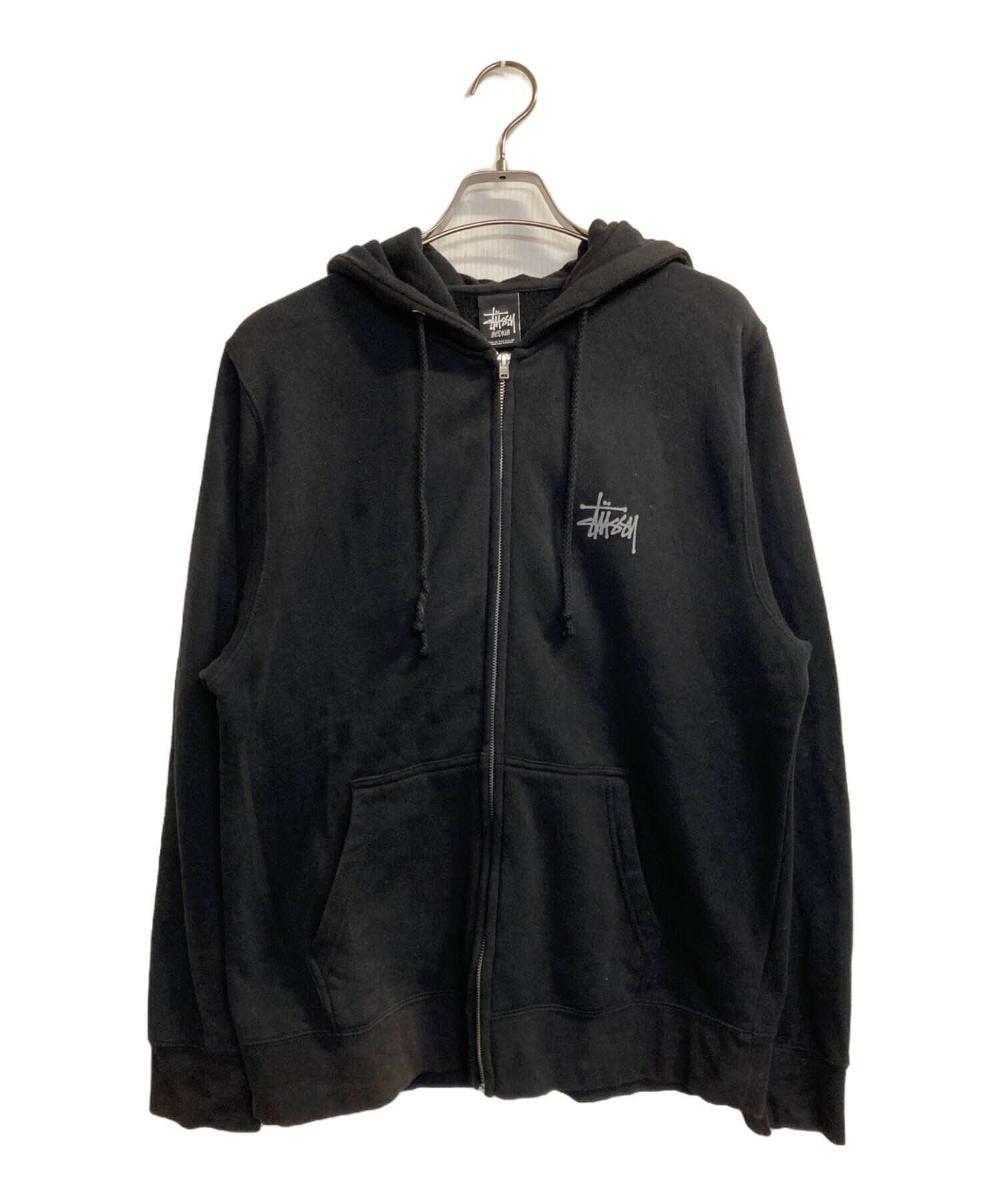 中古・古着通販】stussy (ステューシー) ロゴジップパーカー ブラック 