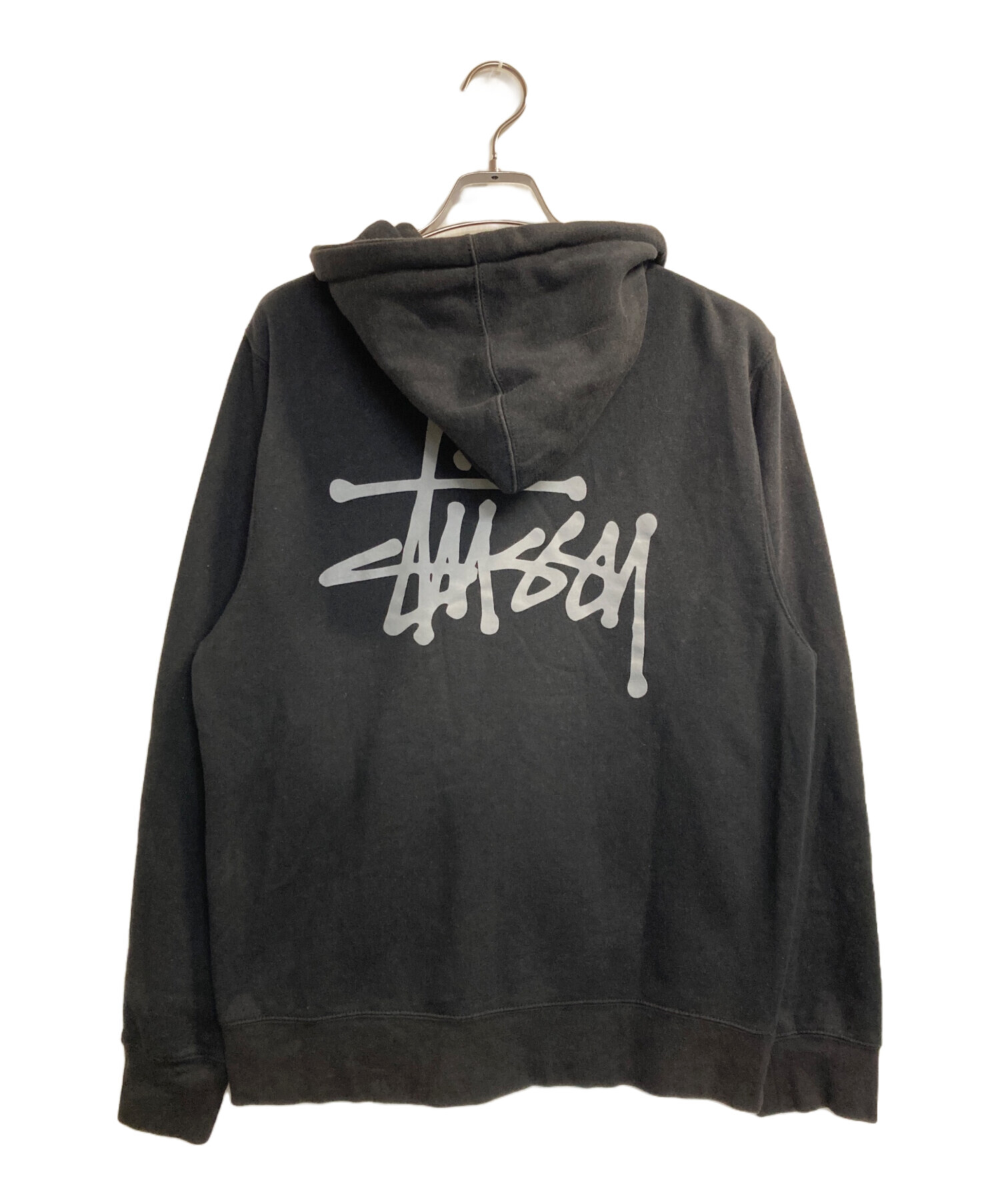 中古・古着通販】stussy (ステューシー) ロゴジップパーカー ブラック 