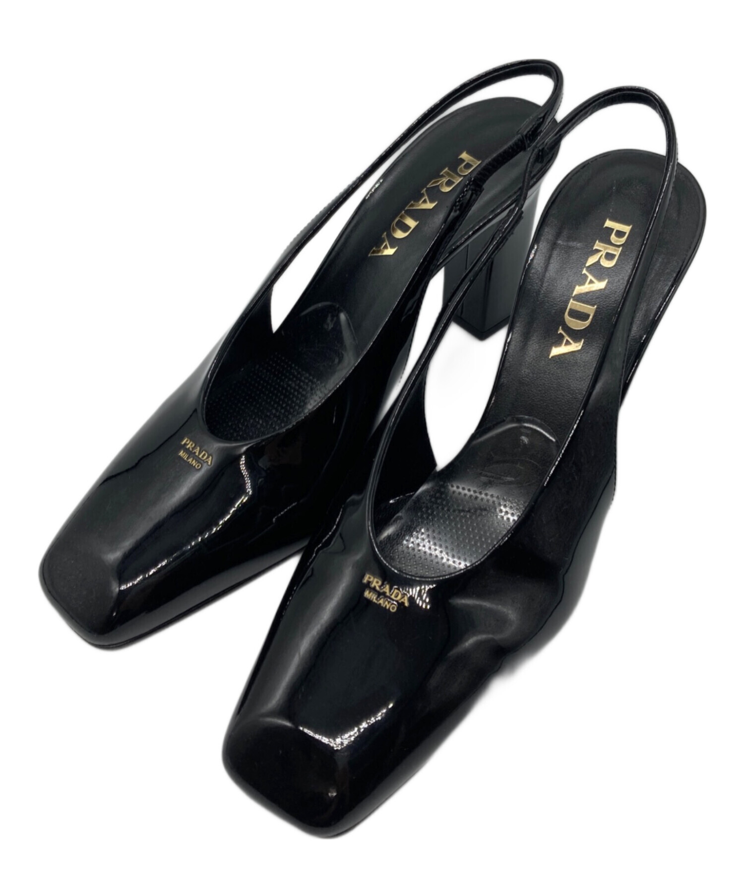 中古・古着通販】PRADA (プラダ) パテントレザー スリングバック