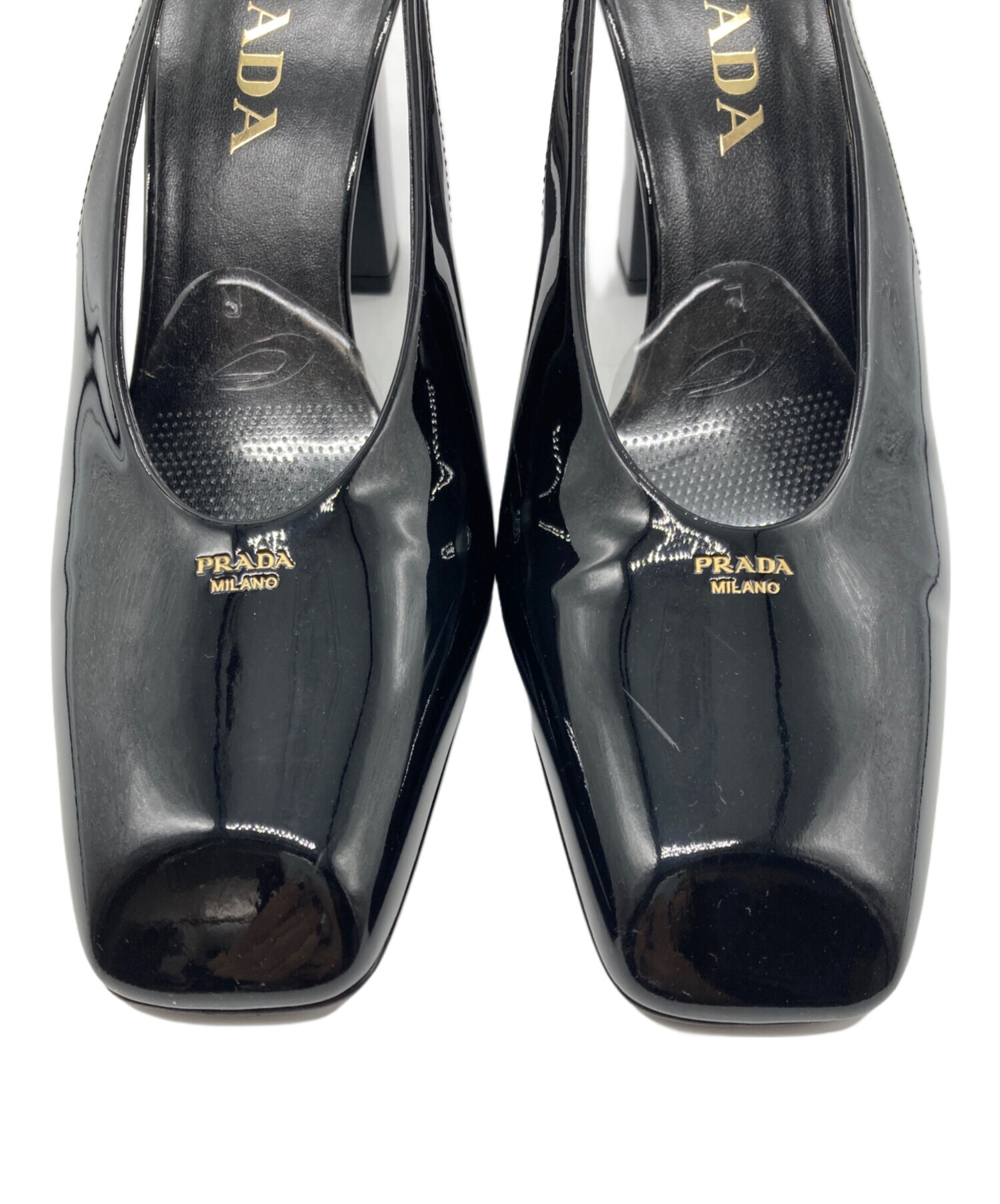 中古・古着通販】PRADA (プラダ) パテントレザー スリングバック