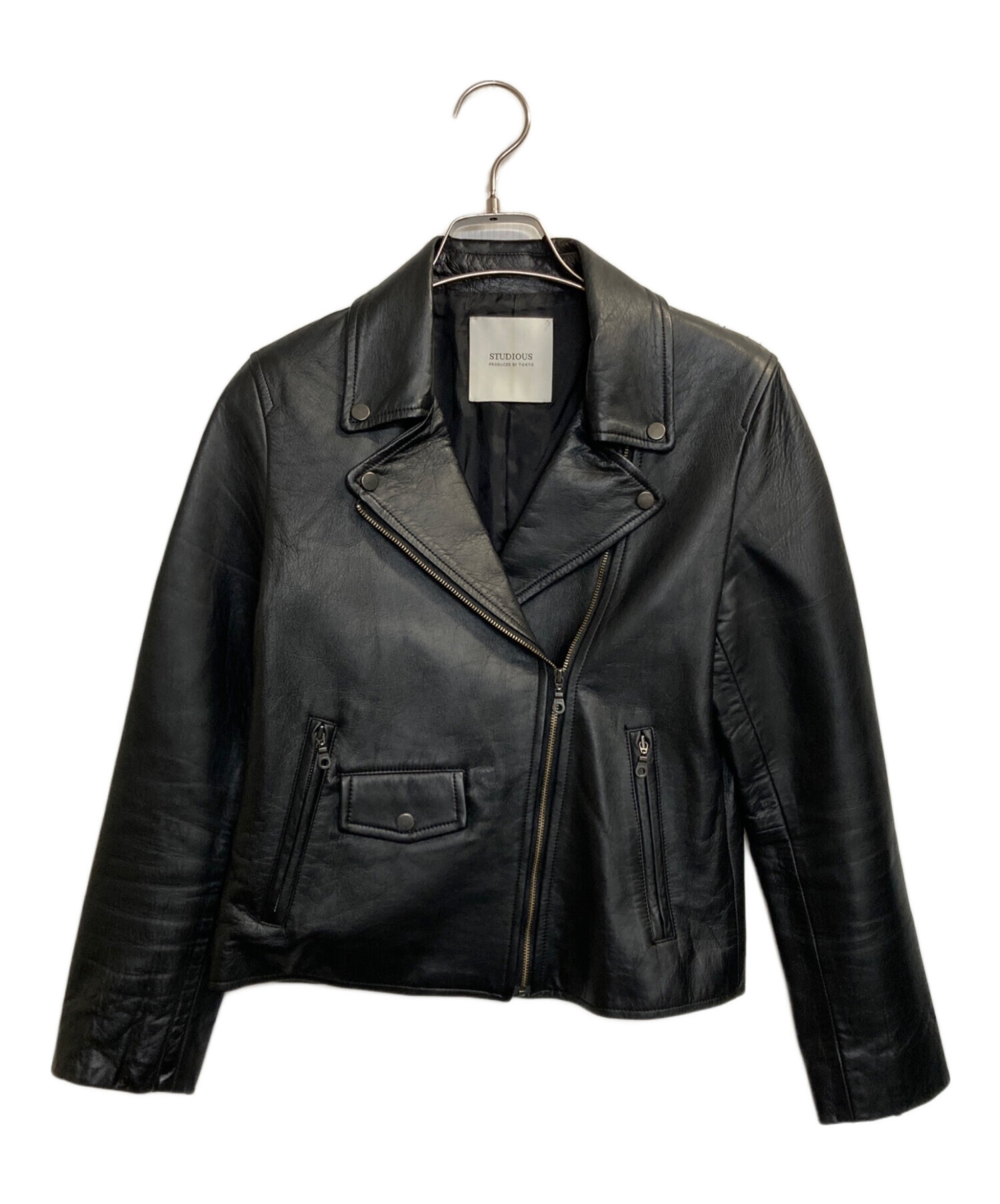 【ほぼ未使用】STUDIOUSのダブルライダースジャケット 中古・古着通販】STUDIOUS (ステュディオス) ダブルライダース