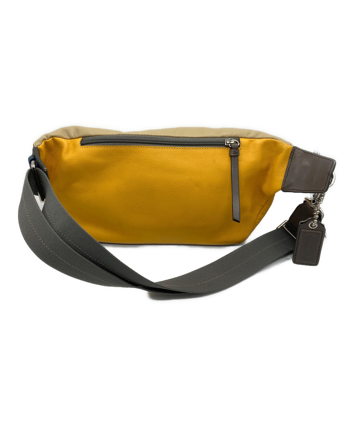 中古・古着通販】COACH (コーチ) ウエストバッグ カーキ×イエロー 