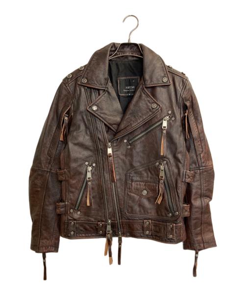 FORTIME フォータイム ダブル ライダースジャケット レザー XXL 中古・古着通販】fortime (フォータイム) レザーダブルライダース