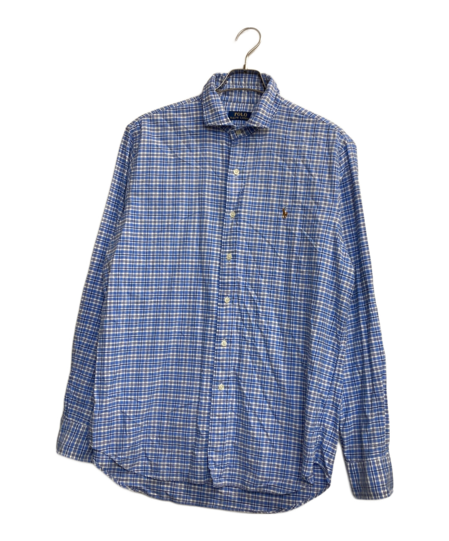 ポロ・ラルフローレン POLO RALPH LAUREN チェック 衣料品 トップス コットン メンズ ブルー系 / マルチカラー 【中古】 中古・古着通販】POLO RALPH LAUREN (ポロ・ラルフローレン) チェック