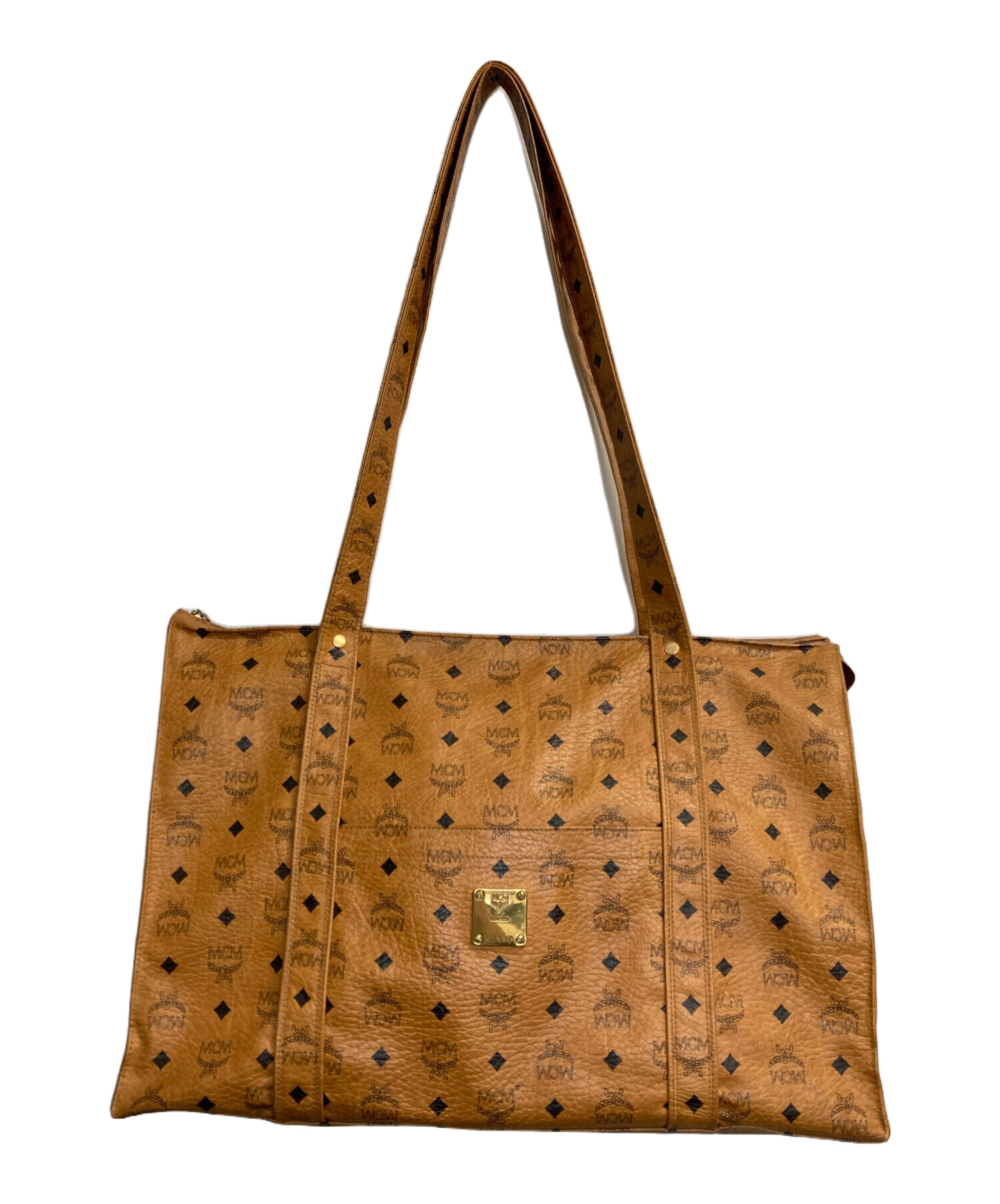 MCM ブラウン レザー トートバッグ ヴィセトス柄 中古・古着通販】MCM (エムシーエム) ヴィセトス柄トートバッグ