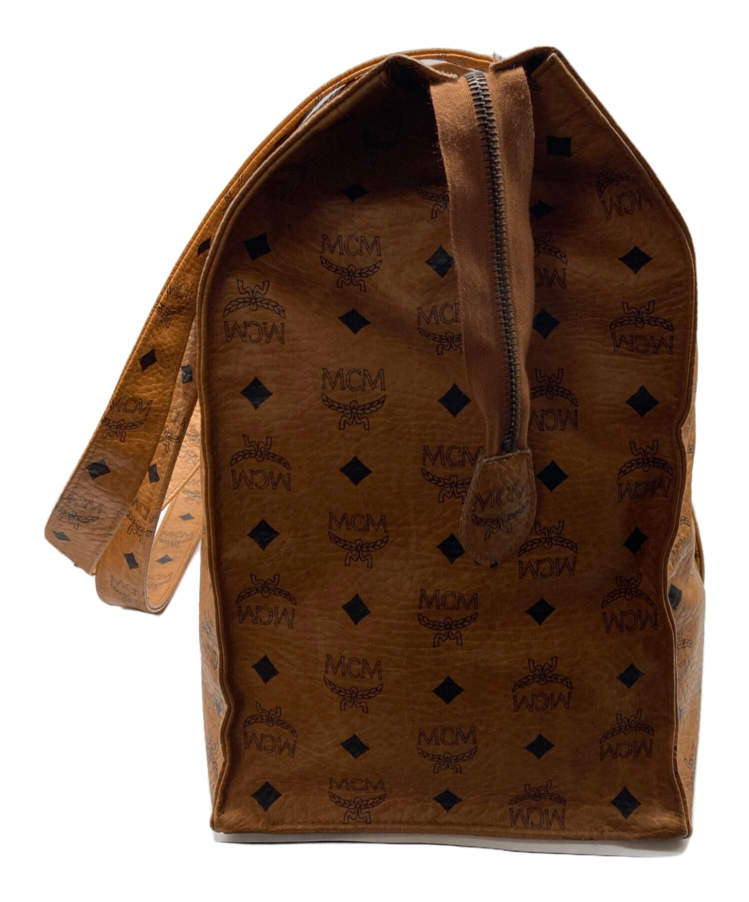 MCM ブラウン レザー トートバッグ ヴィセトス柄 中古・古着通販】MCM (エムシーエム) ヴィセトス柄トートバッグ