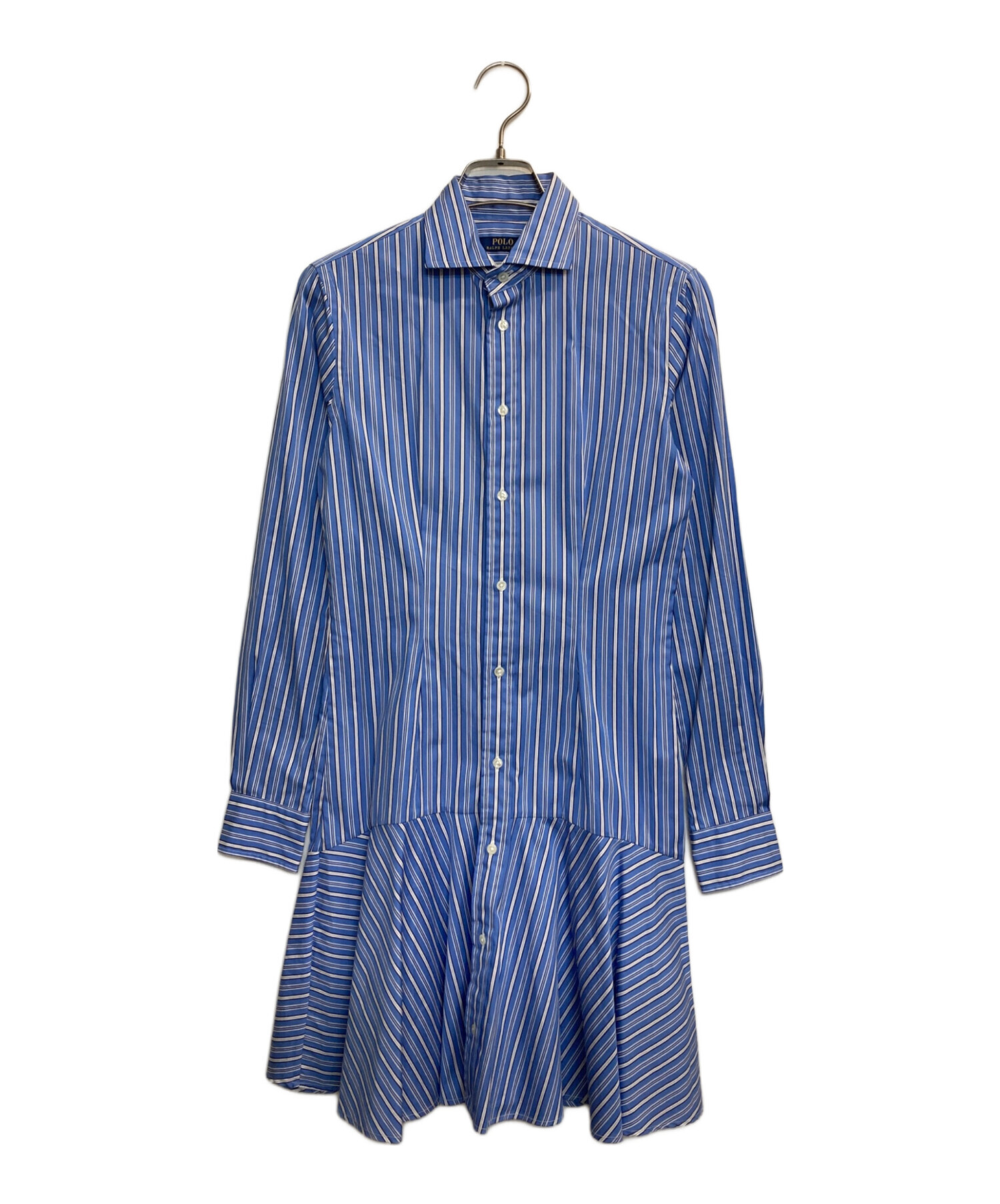 【8/26限定値下】ポロラルフローレン　ストライプ　プリーツ　ワンピース　紫 中古・古着通販】POLO RALPH LAUREN (ポロ・ラルフローレン) フレア