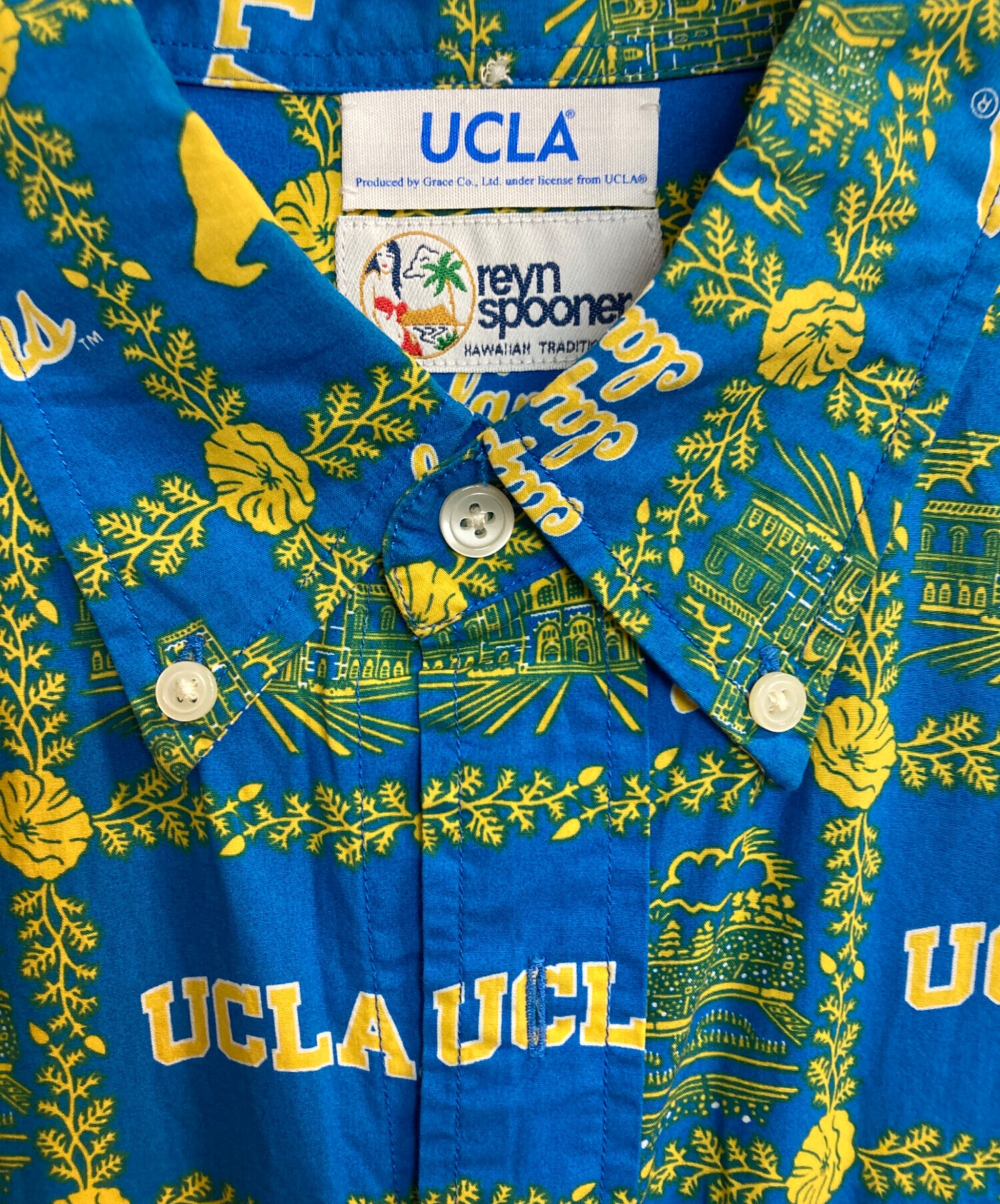ひ*ー様 Reyn Spooner UCLA 半袖アロハシャツ L 中古・古着通販】reyn spooner (レイン スプナー) UCLA (ユーシー