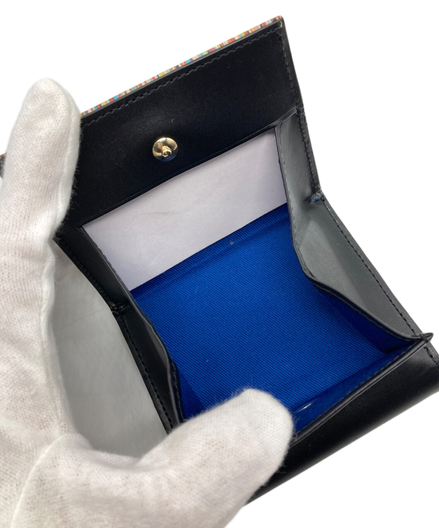 本物 ポールスミス Paul Smith レザー 折財布 コンパクトウォレット アイボリー 財布 ウォレット 中古 Paul Smith（ポール・スミス） 【名入れ】ポールスミス 財布 二つ折り