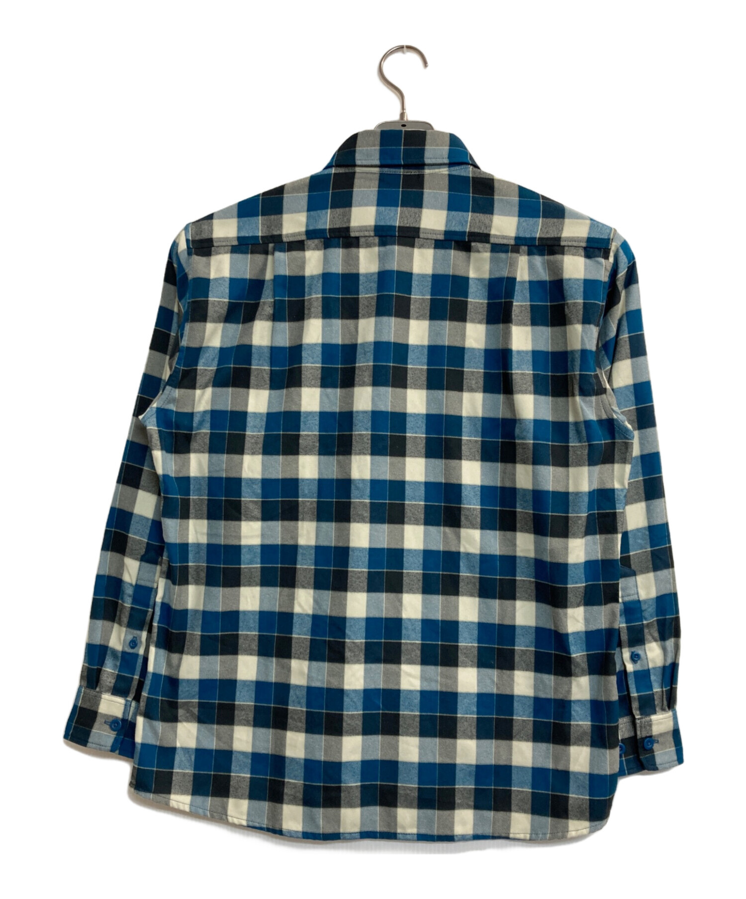 bergfabel カジュアルシャツ 46(M位) 青x白(チェック) 【古着】【中古】 中古・古着通販】mont-bell (モンベル) チェックシャツ ブルー