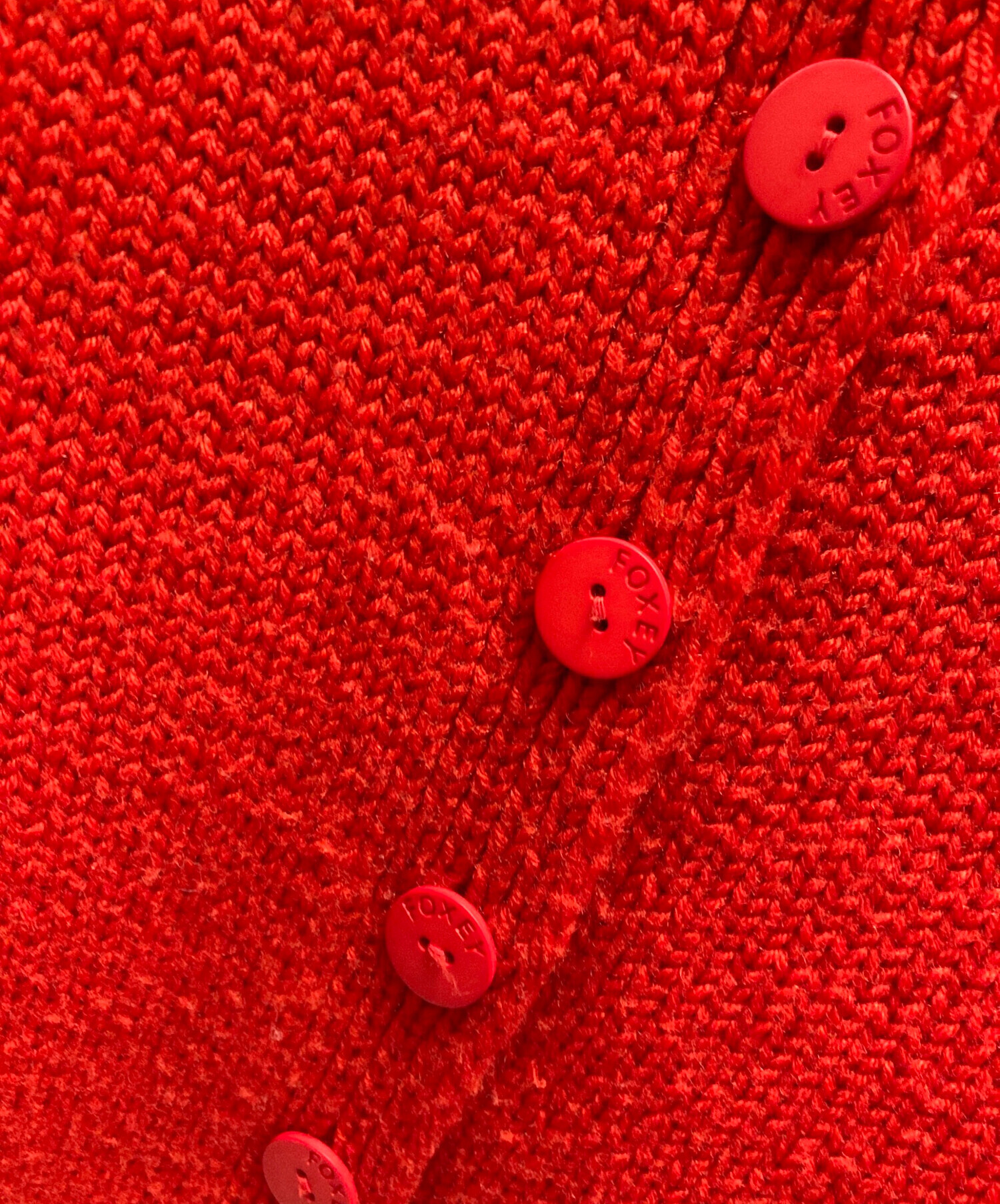 中古・古着通販】FOXEY (フォクシー) ニットジャケット レッド サイズ