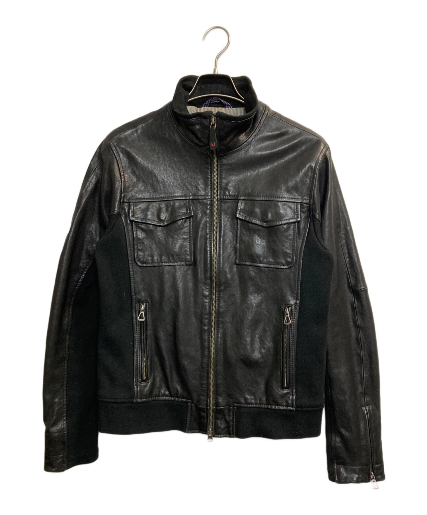 中古・古着通販】ARMANI JEANS (アルマーニジーンズ) ニット切替レザー