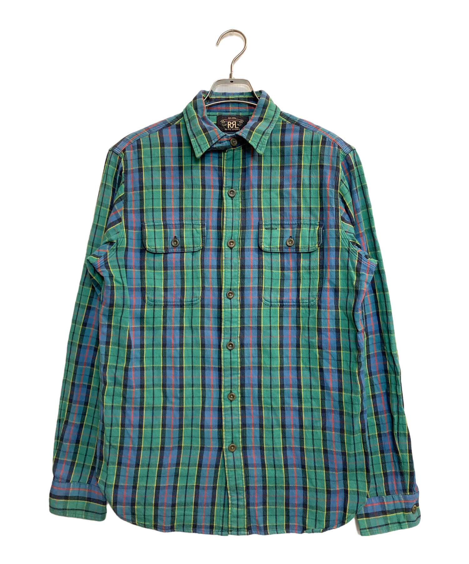 中古・古着通販】RRL (ダブルアールエル) チェックシャツ グリーン 