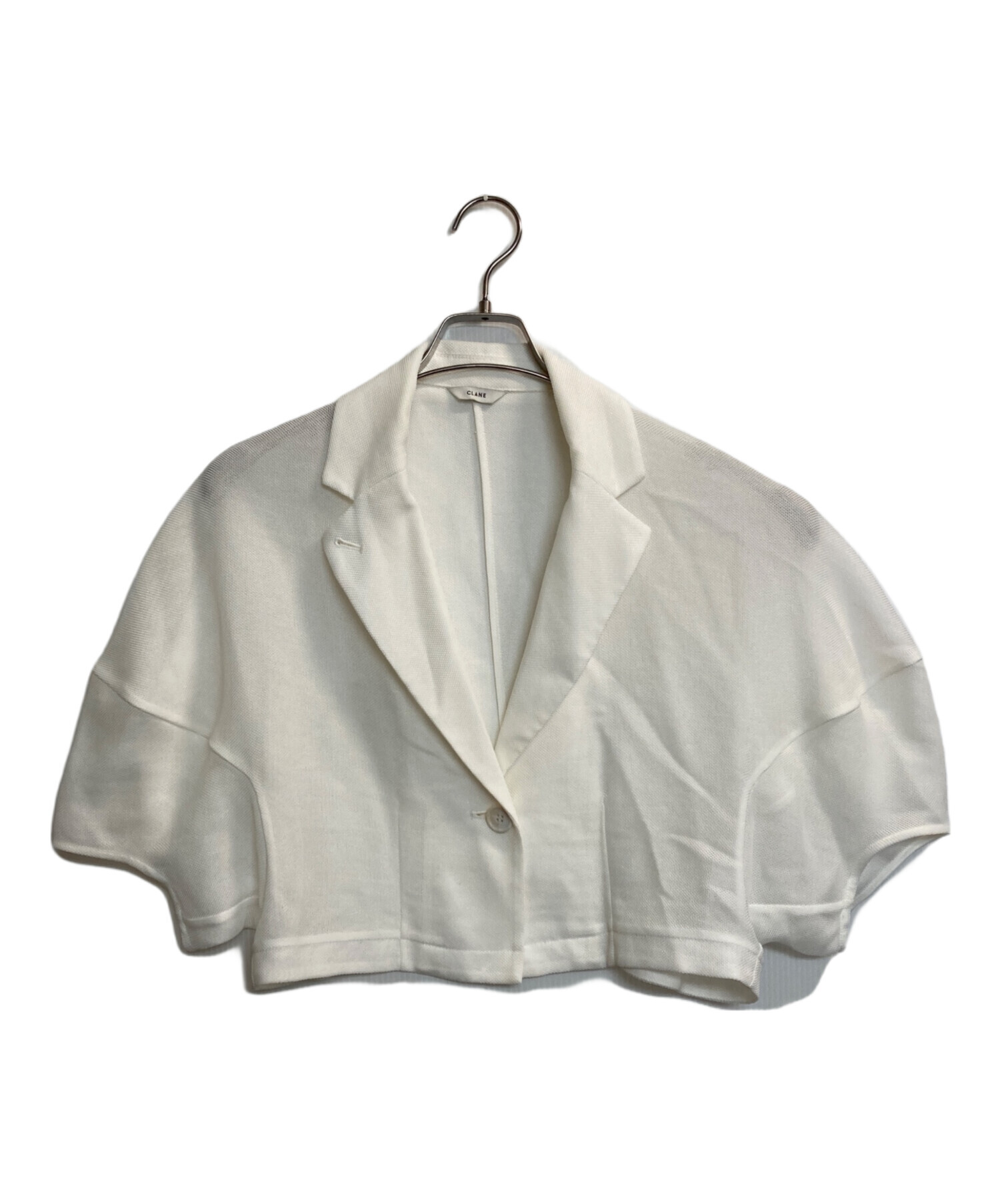 【お値下げしました】CLANE MESH LANTERN JACKET サイズ1 中古・古着通販】CLANE (クラネ) MESH LANTERN JACKET ホワイト サイズ