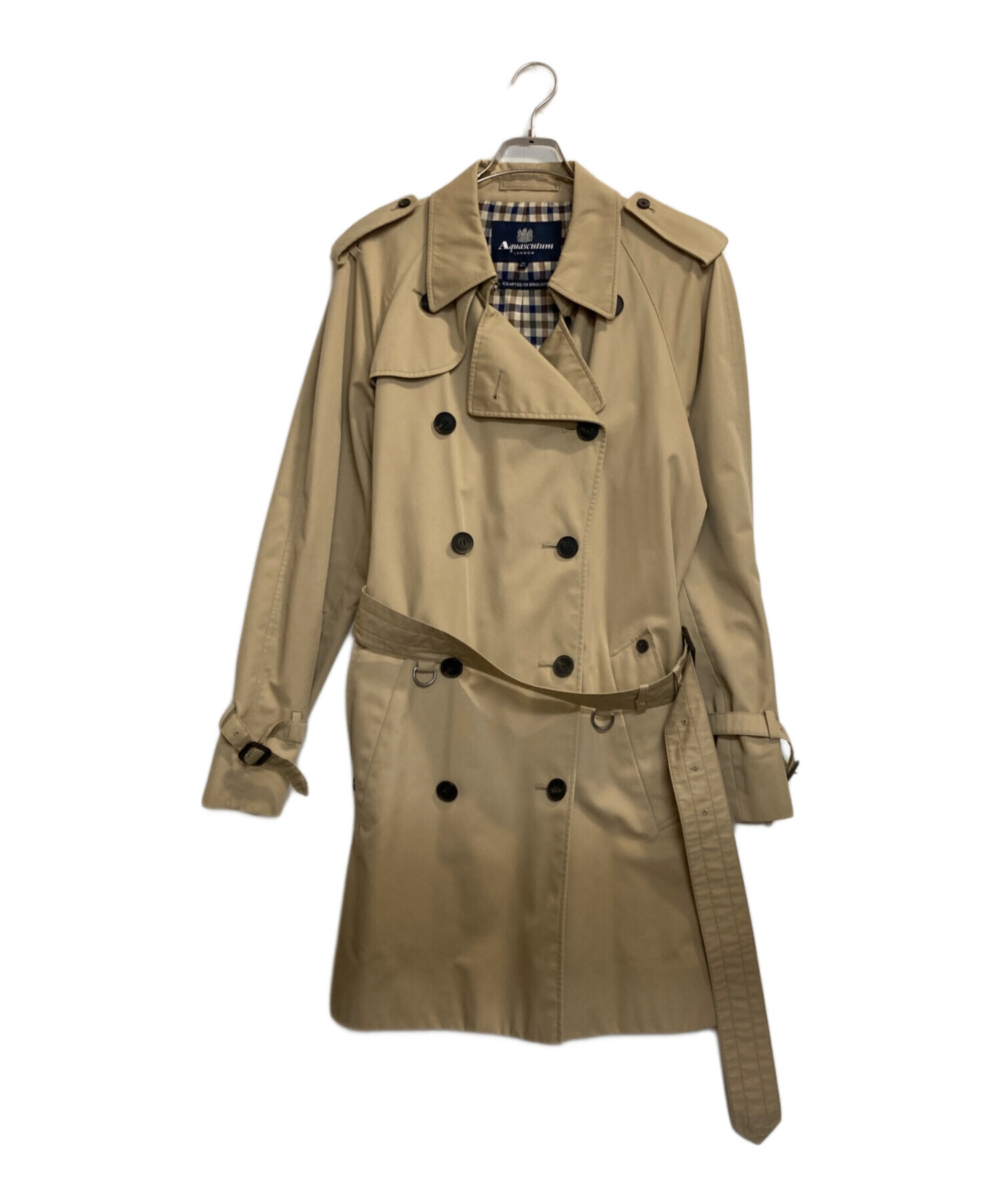 Aquascutum アクアスキュータム トレンチコート サイズ38 ベージュ 中古・古着通販】Aquascutum (アクアスキュータム) トレンチコート