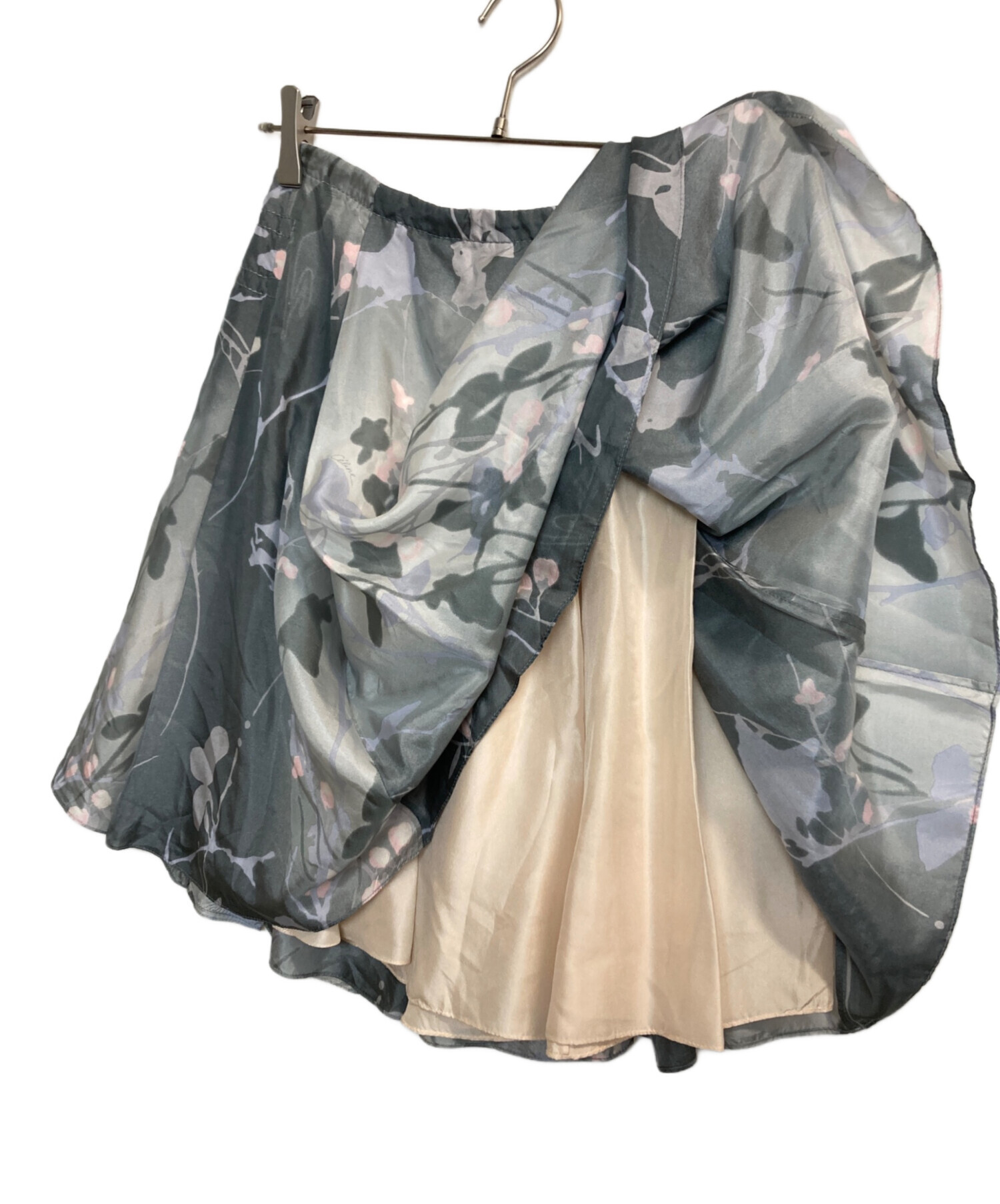 中古・古着通販】CELINE (セリーヌ) 花柄シルクミニスカート マルチ