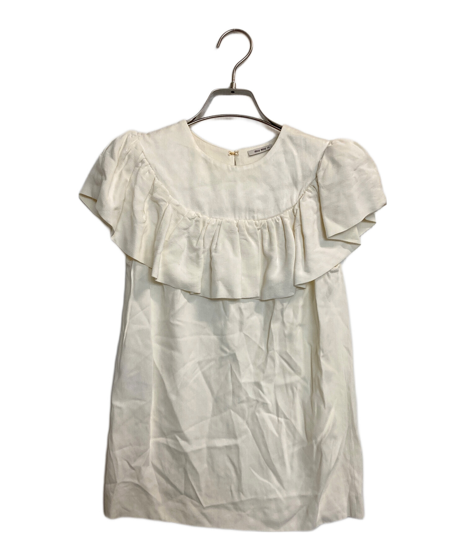 miumiu ミュウミュウ フリル ノースリーブカットソー レディース 