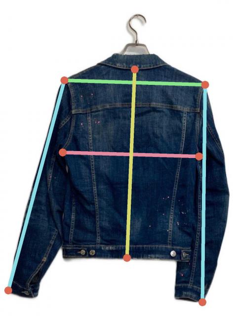 DSQUARED2 デニムジャケット ダメージ加工 ペイント加工 値下げ可 DSQUARED2 ペイント デニムジャケット | ブルー | FARFETCH JP