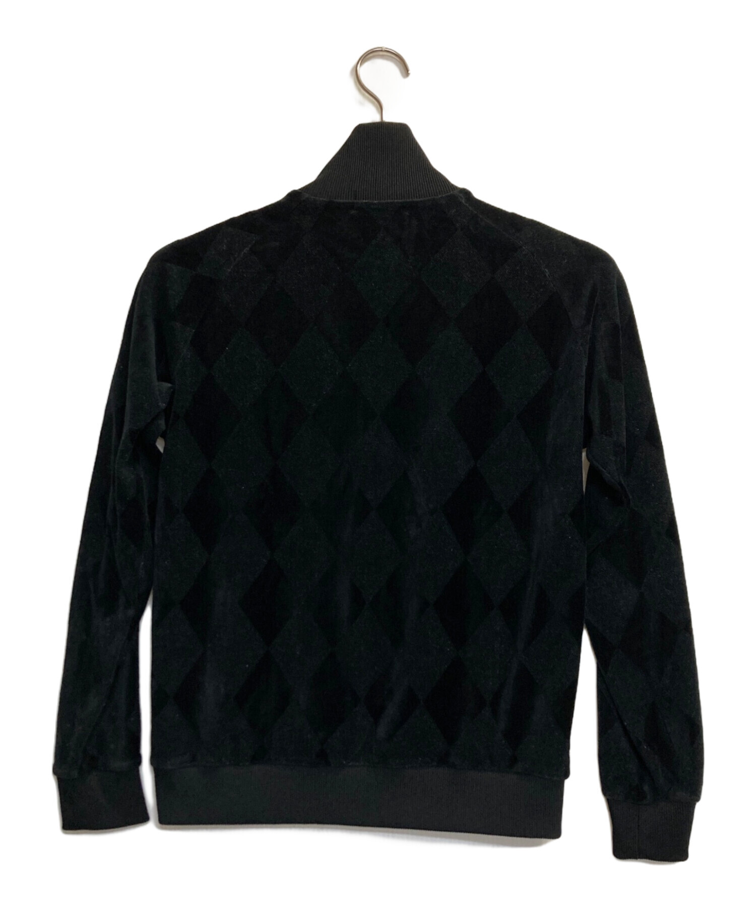 フレッドペリー トラックジャケット ベロア アーガイル ブラック Oサイズ 中古・古着通販】FRED PERRY (フレッドペリー) アーガイルベロア