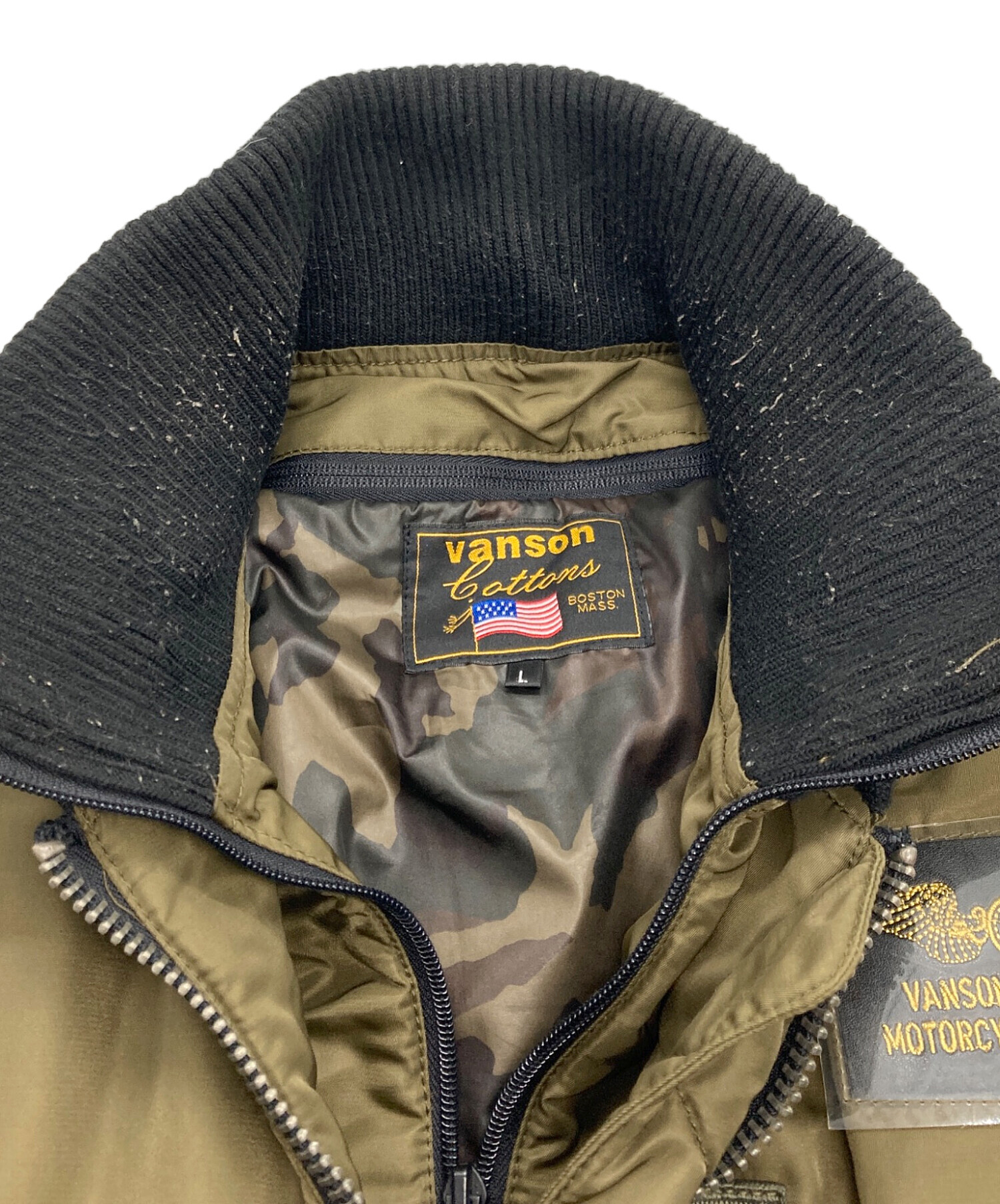 中古・古着通販】VANSON (バンソン) フライトジャケット グリーン